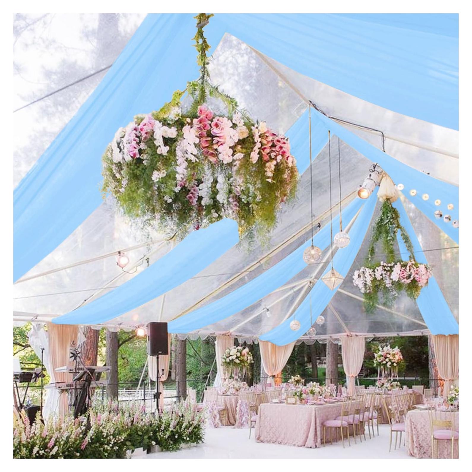 Cortinas de Techo Transparentes FUHSY 2 Paneles 152x609 cm Azul