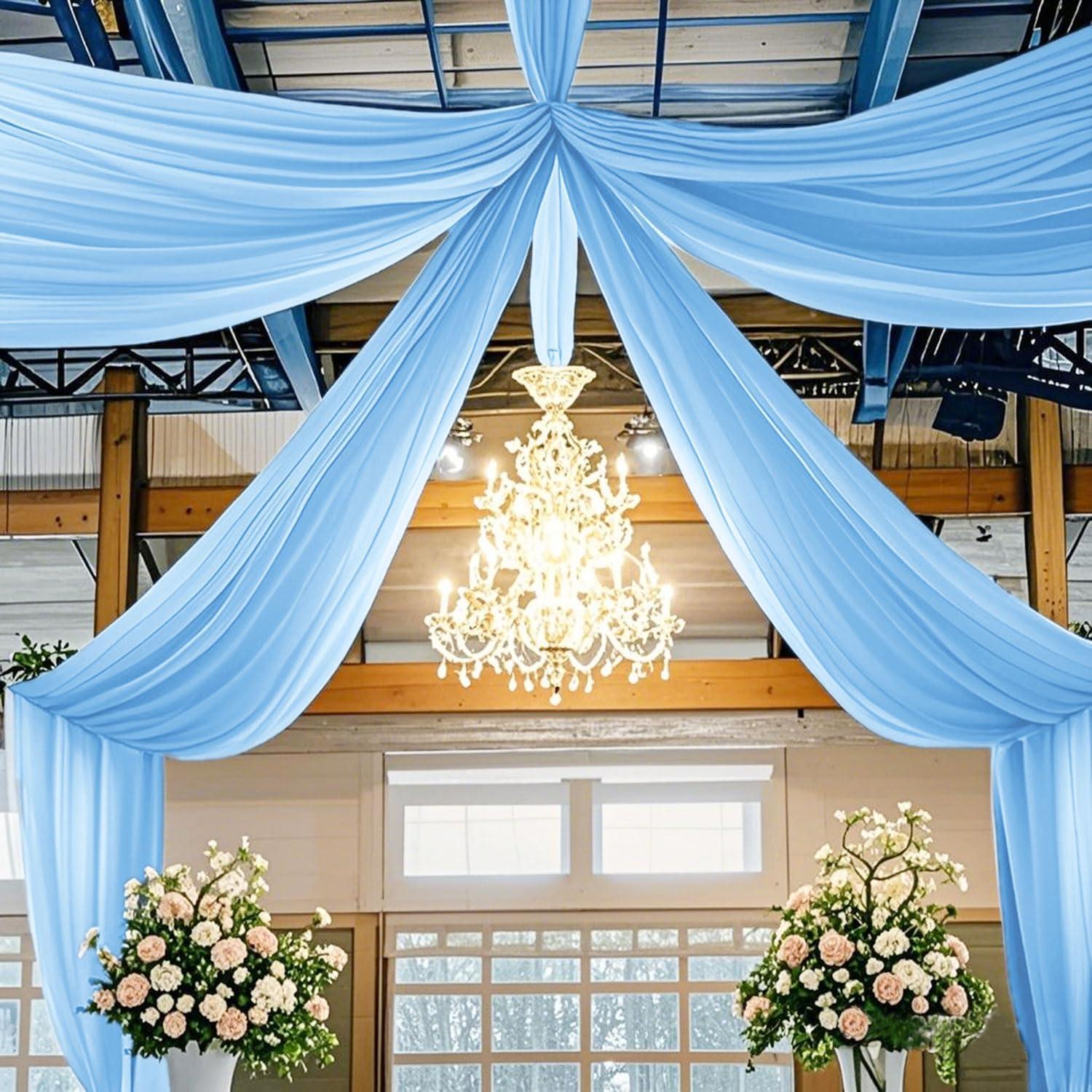 Cortinas de Techo Transparentes FUHSY 2 Paneles 152x609 cm Azul