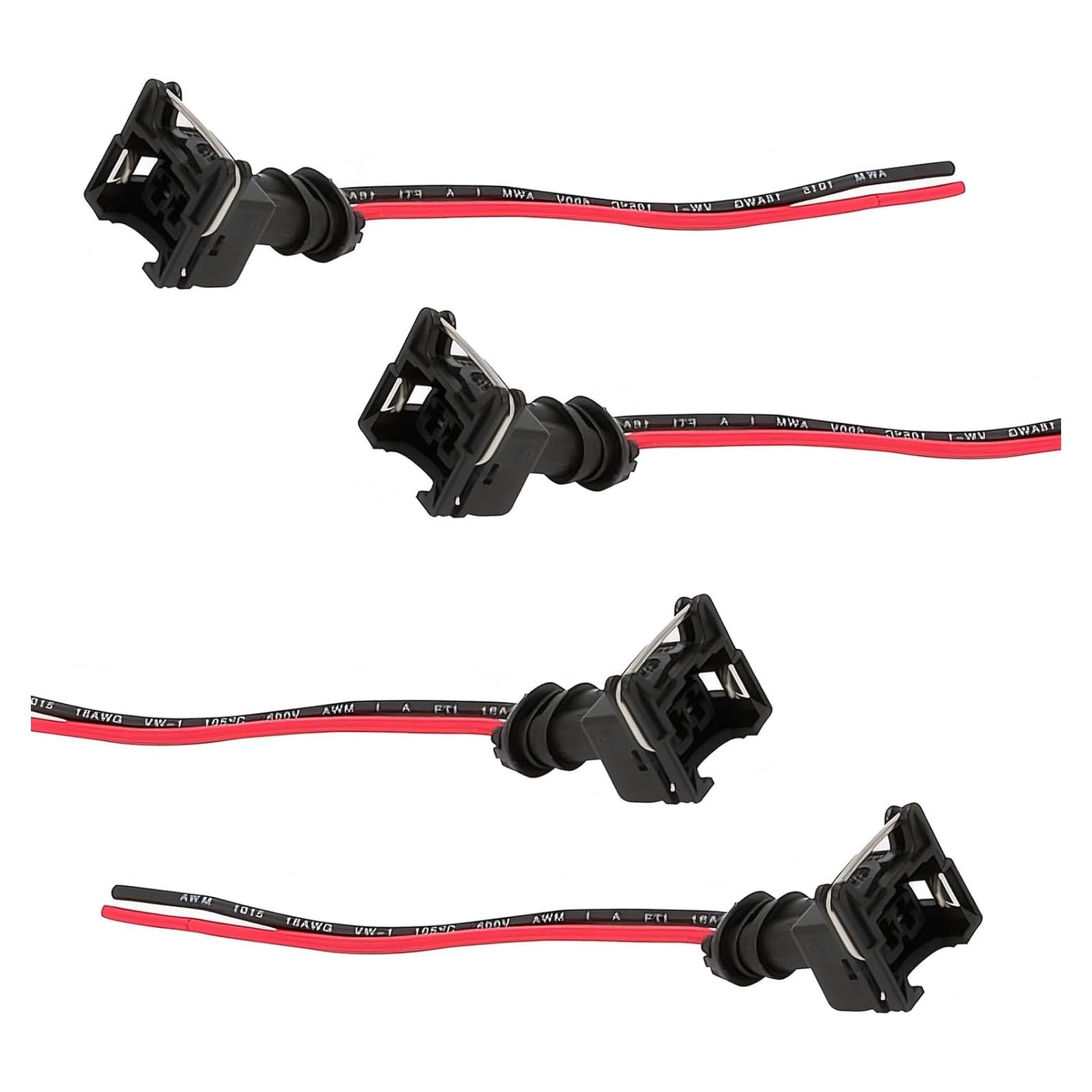 Conectores de Inyector de Combustible Dogary 4 PCS Negro