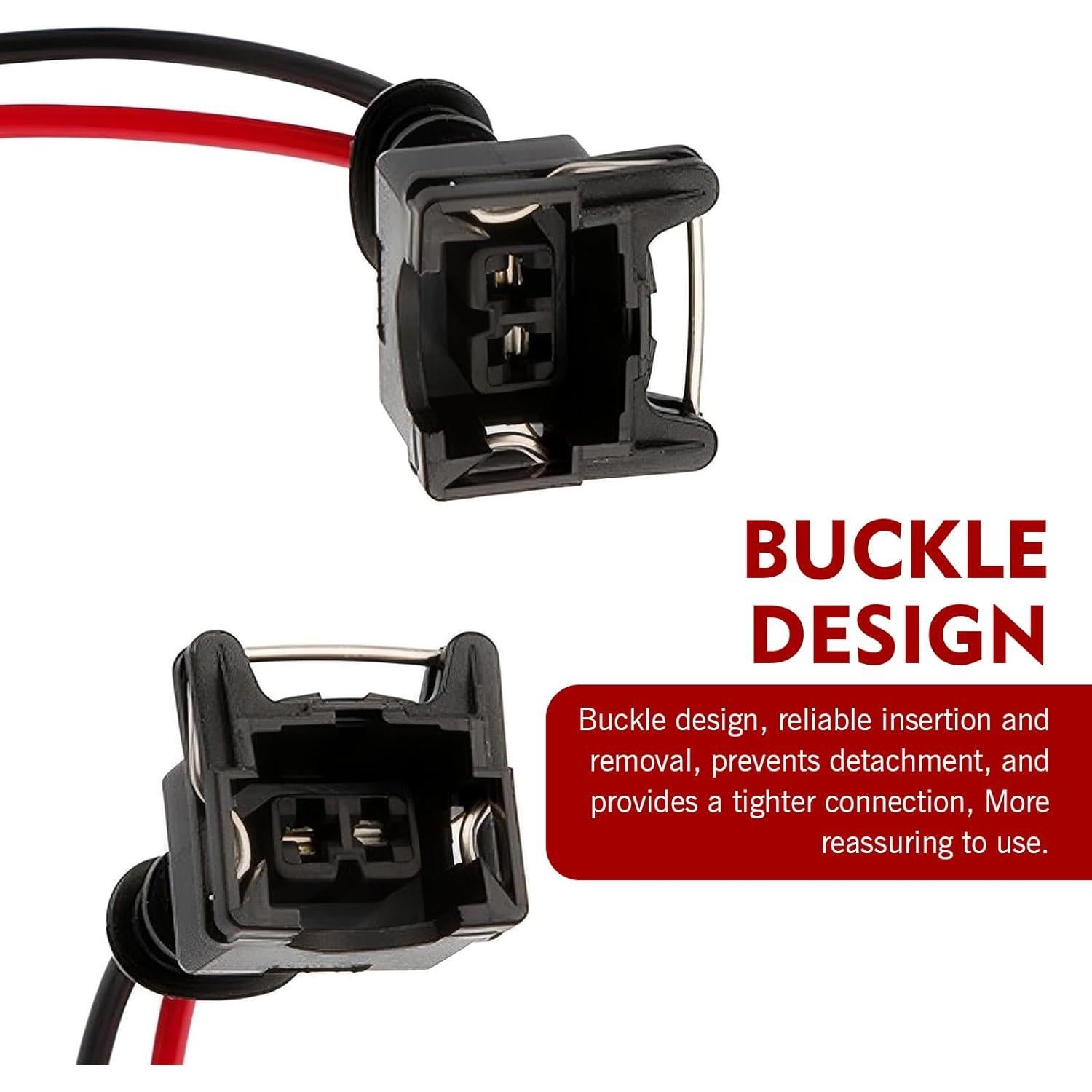 Conectores de Inyector de Combustible Dogary 4 PCS Negro