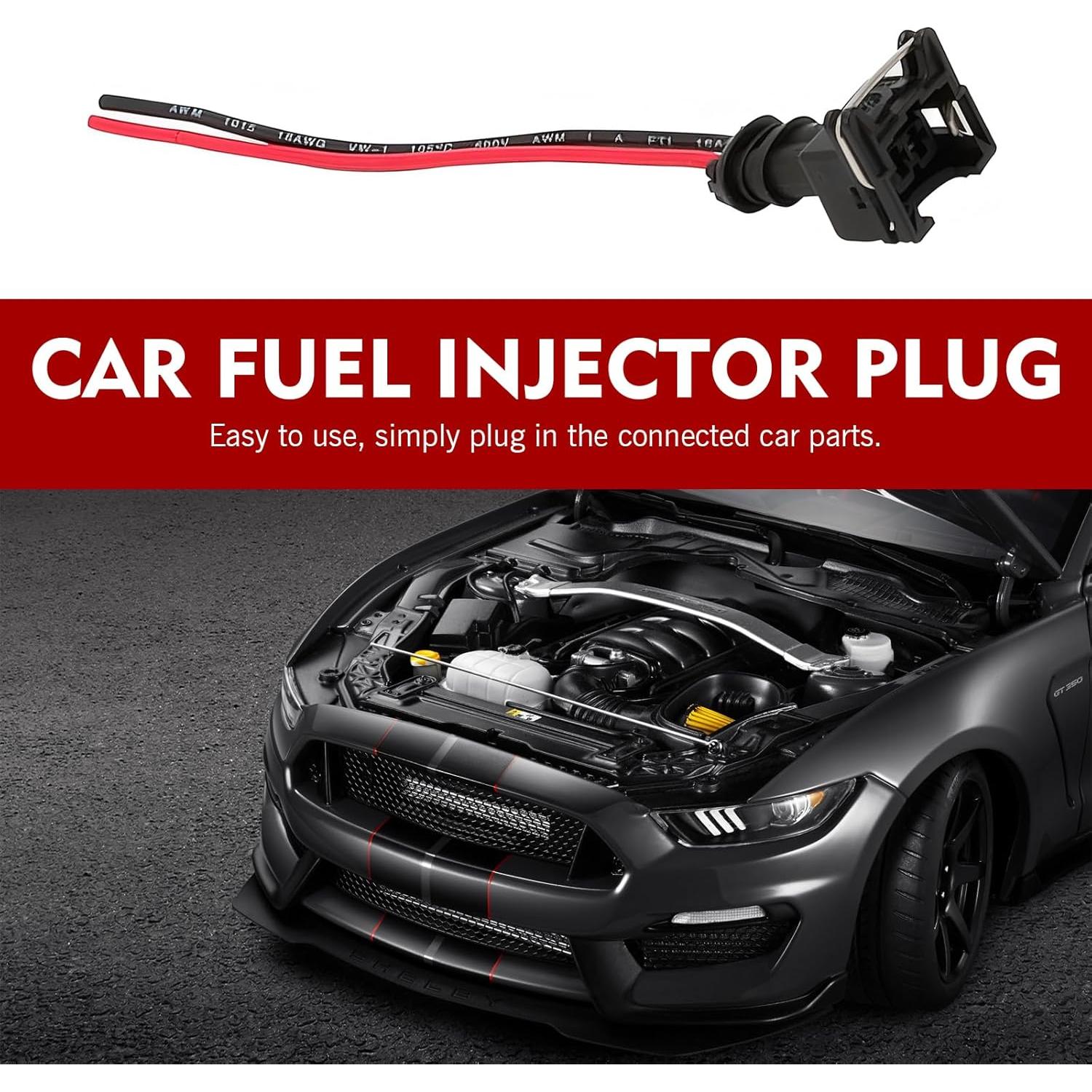 Conectores de Inyector de Combustible Dogary 4 PCS Negro