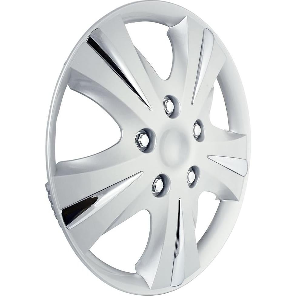 Paquete de 4 Cubiertas de Rueda 15" Plata-Cromo Accesorios Personalizados