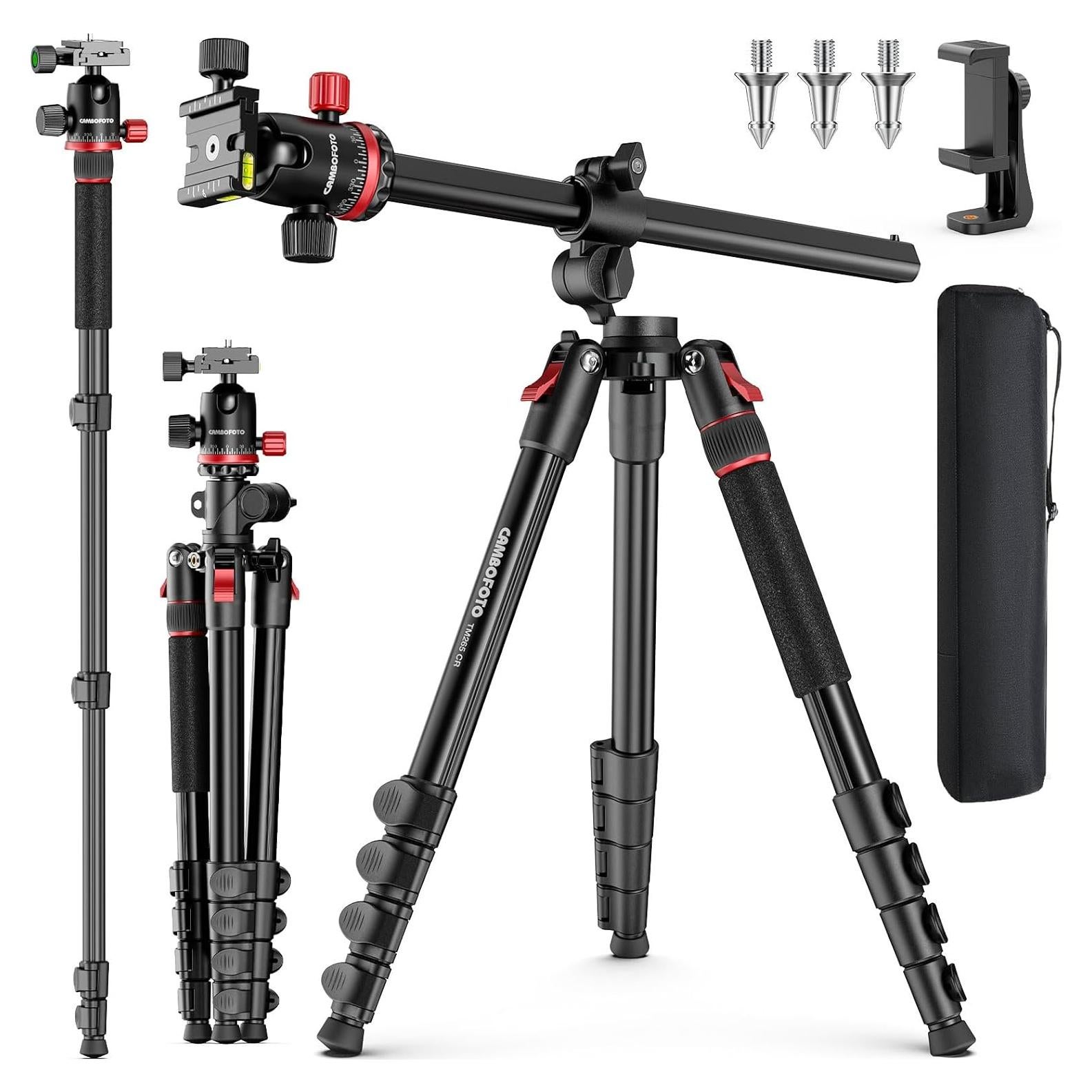 Trípode Horizontal CAMBOFOTO TM265 de Aluminio 172.72cm