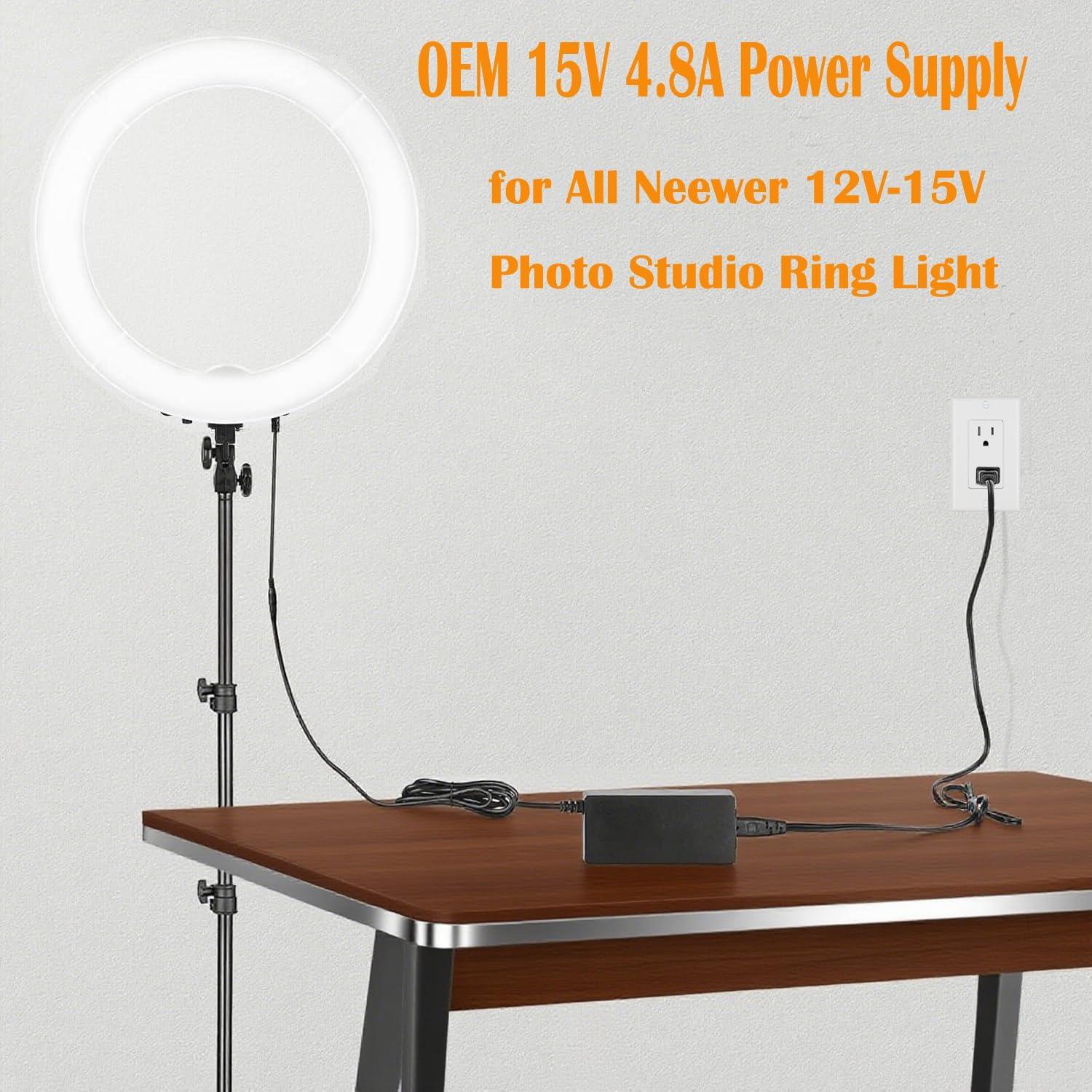 Adaptador AC/DC 15V 4.8A WeixuanIT para Luz Neewer 18"