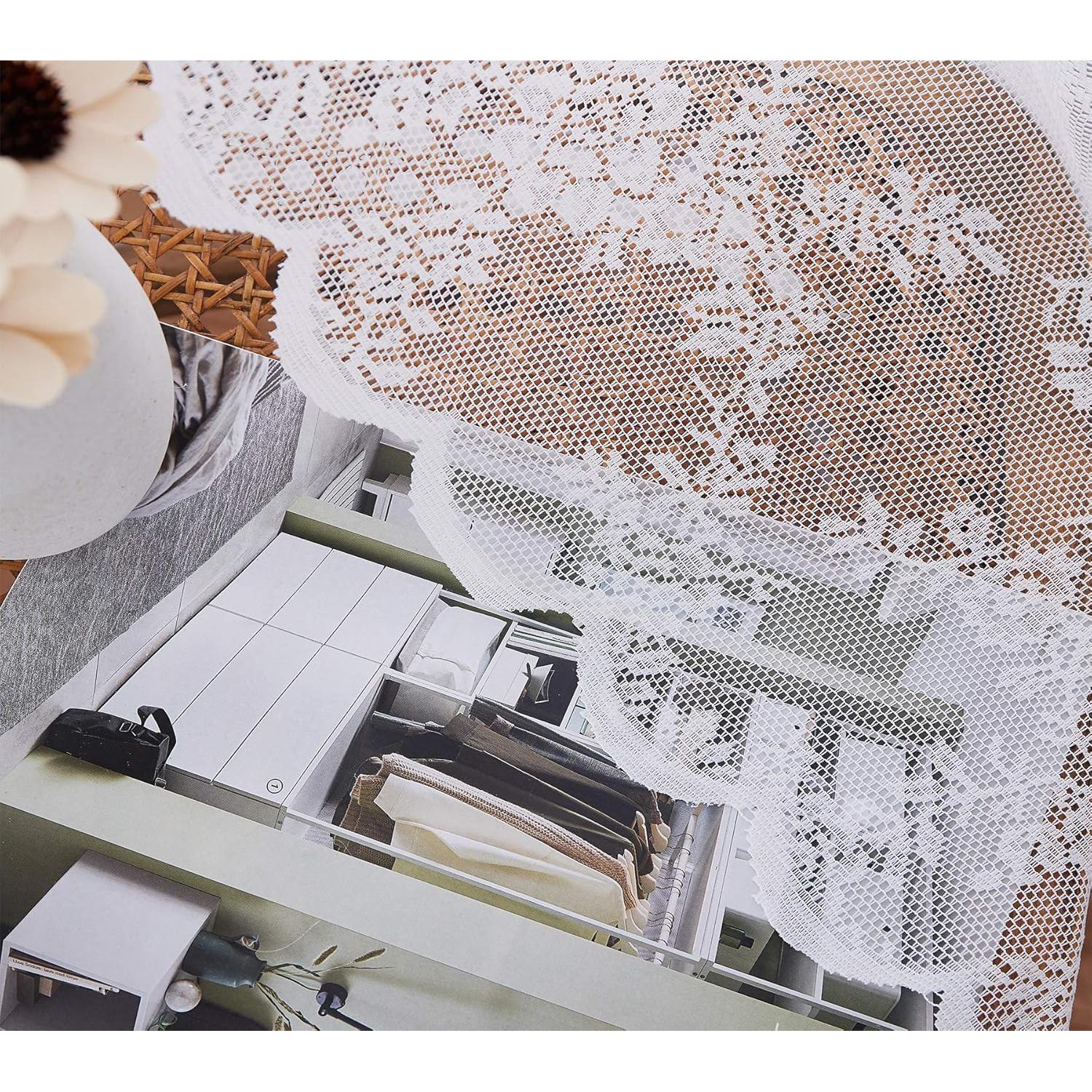 Cortinas de Encaje Floral Lotusolution 2 Paneles 55x84 cm