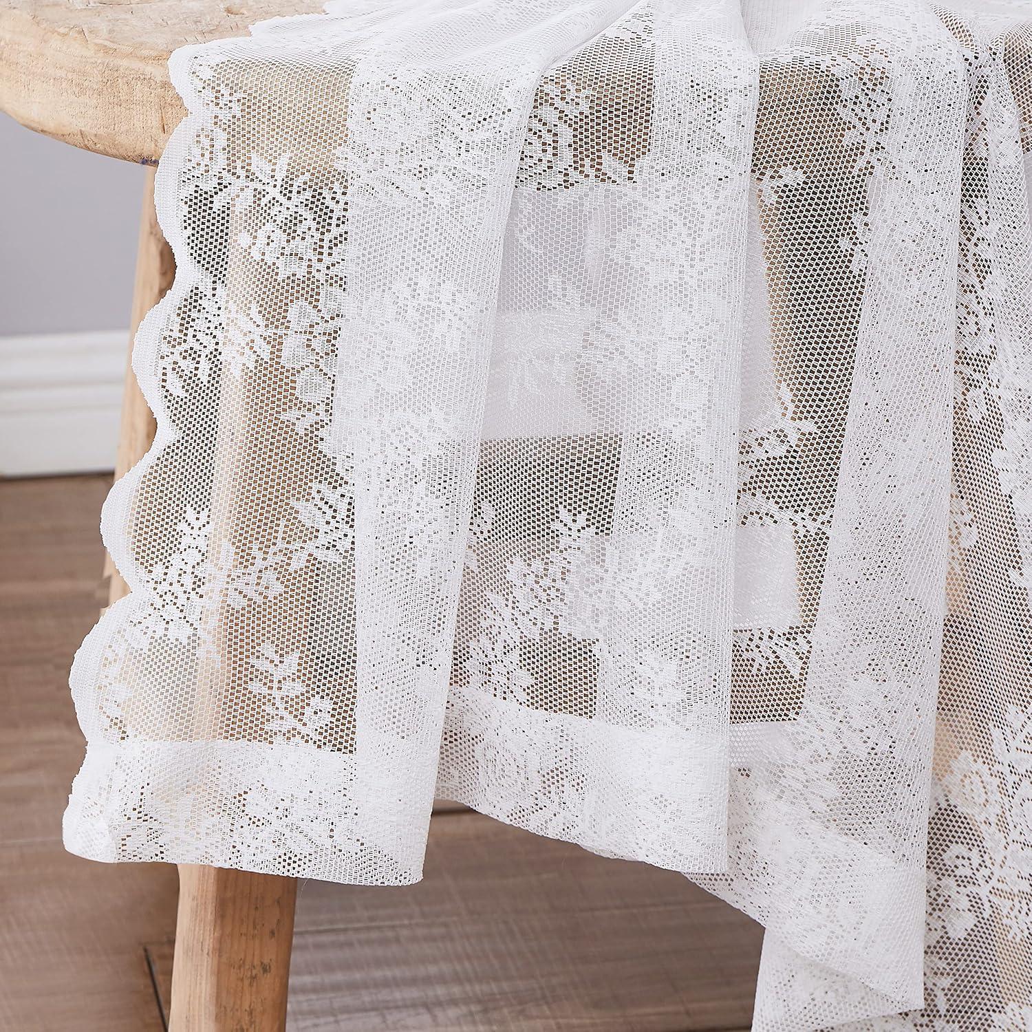 Cortinas de Encaje Floral Lotusolution 2 Paneles 55x84 cm