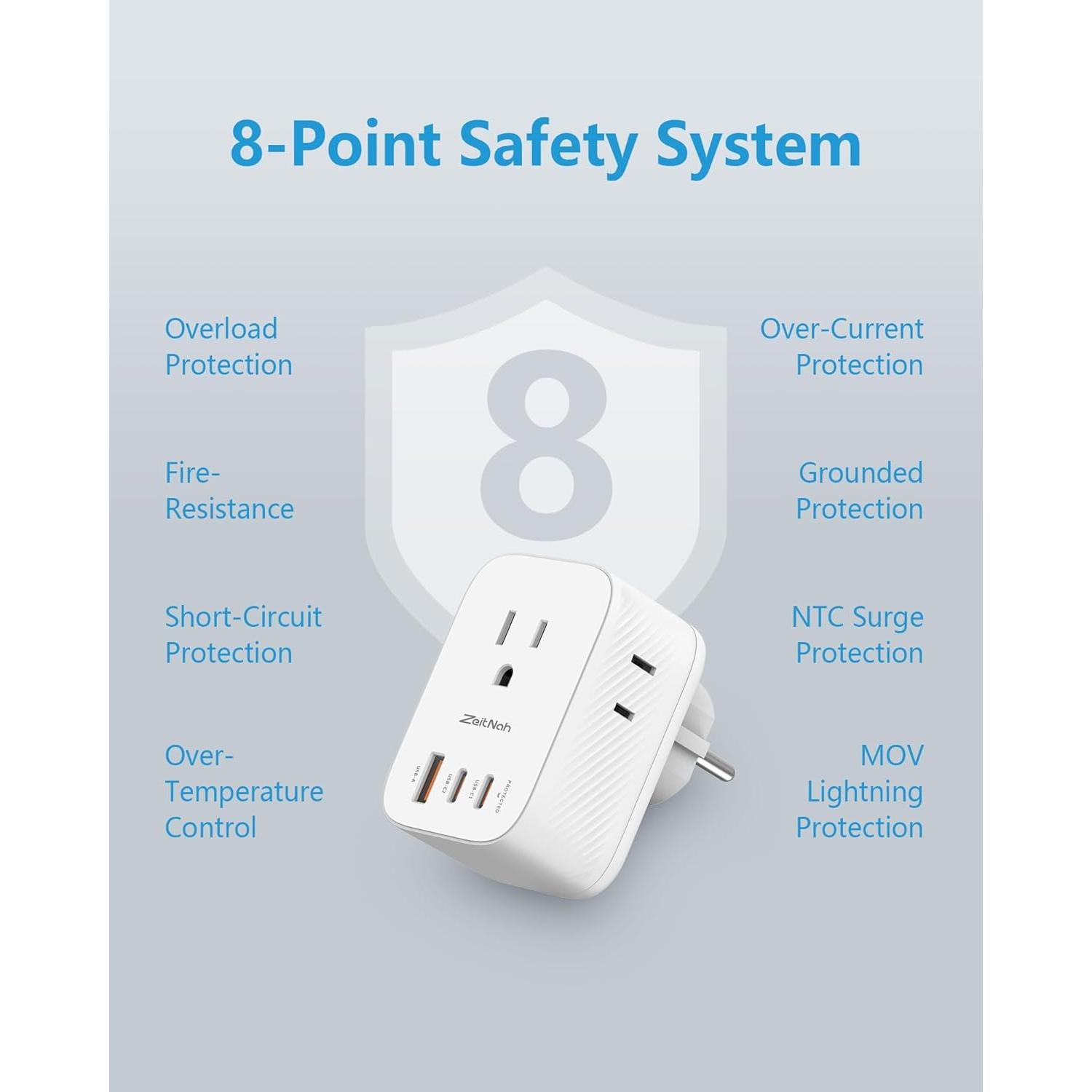 Adaptador de Enchufe de Viaje Tipo E/F 30W 6 en 1 Xiangrun