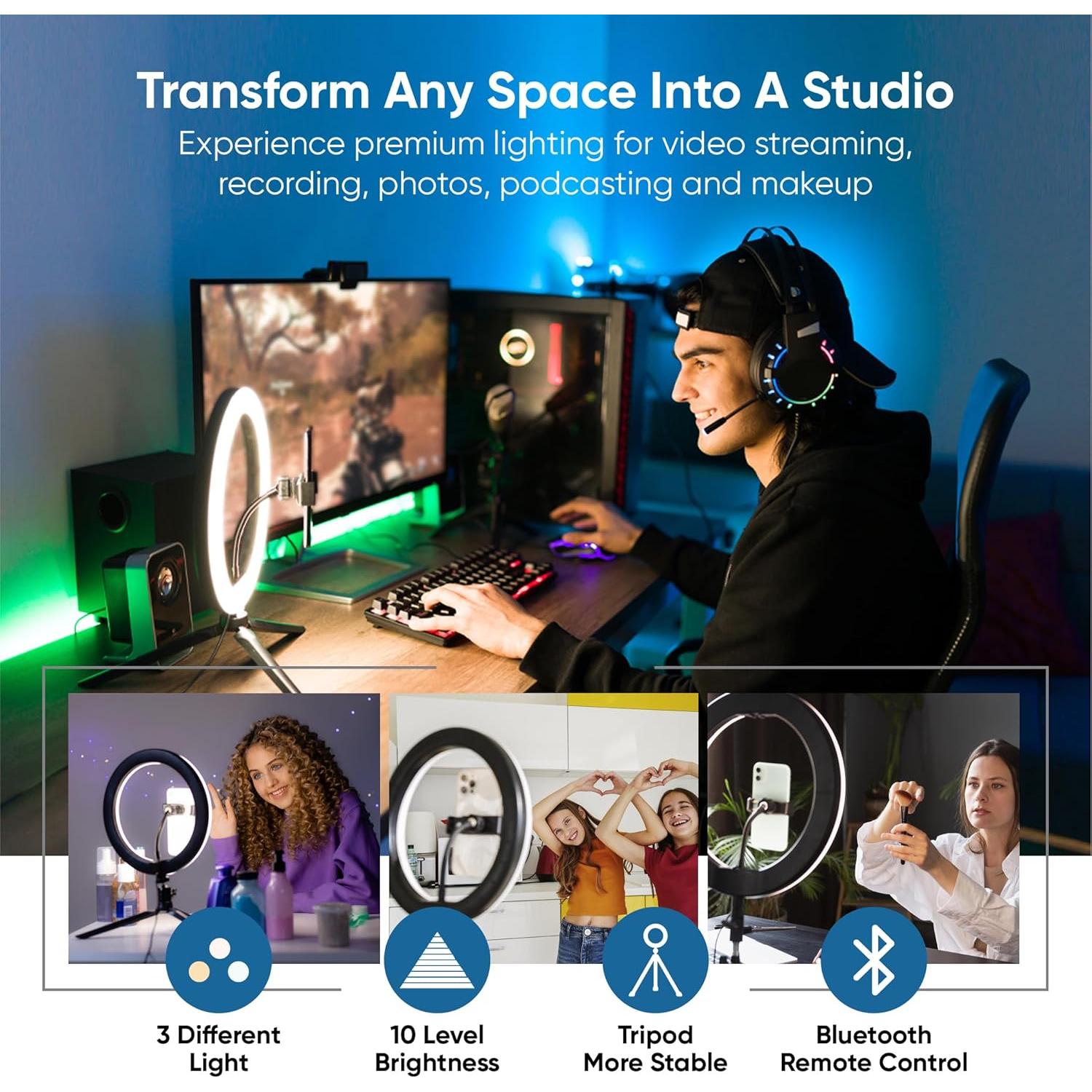 Anillo de Luz de Fotografía 25 cm Meea con Control Remoto