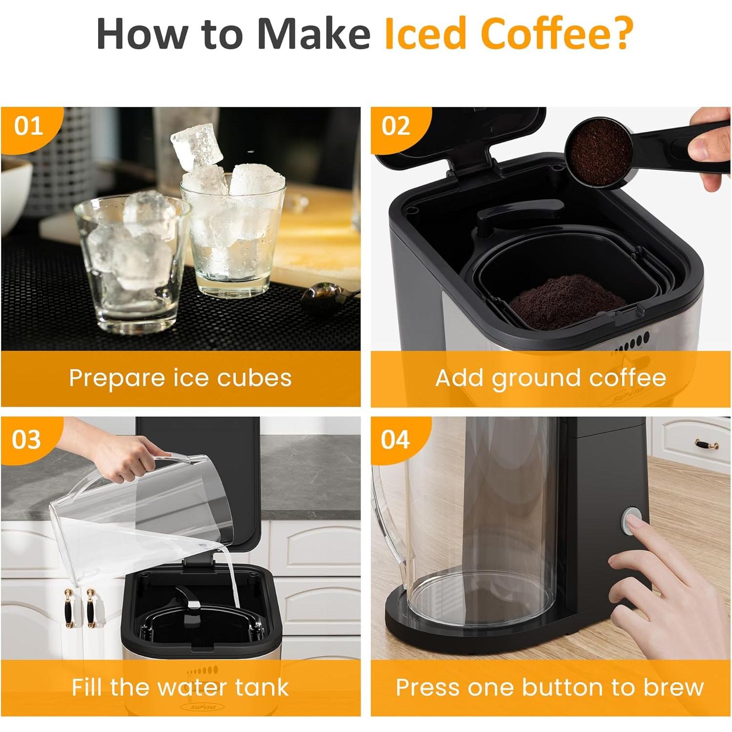 Máquina de Té Helado SUNVIVI ZEC003BK 2.84L Semi-Automática