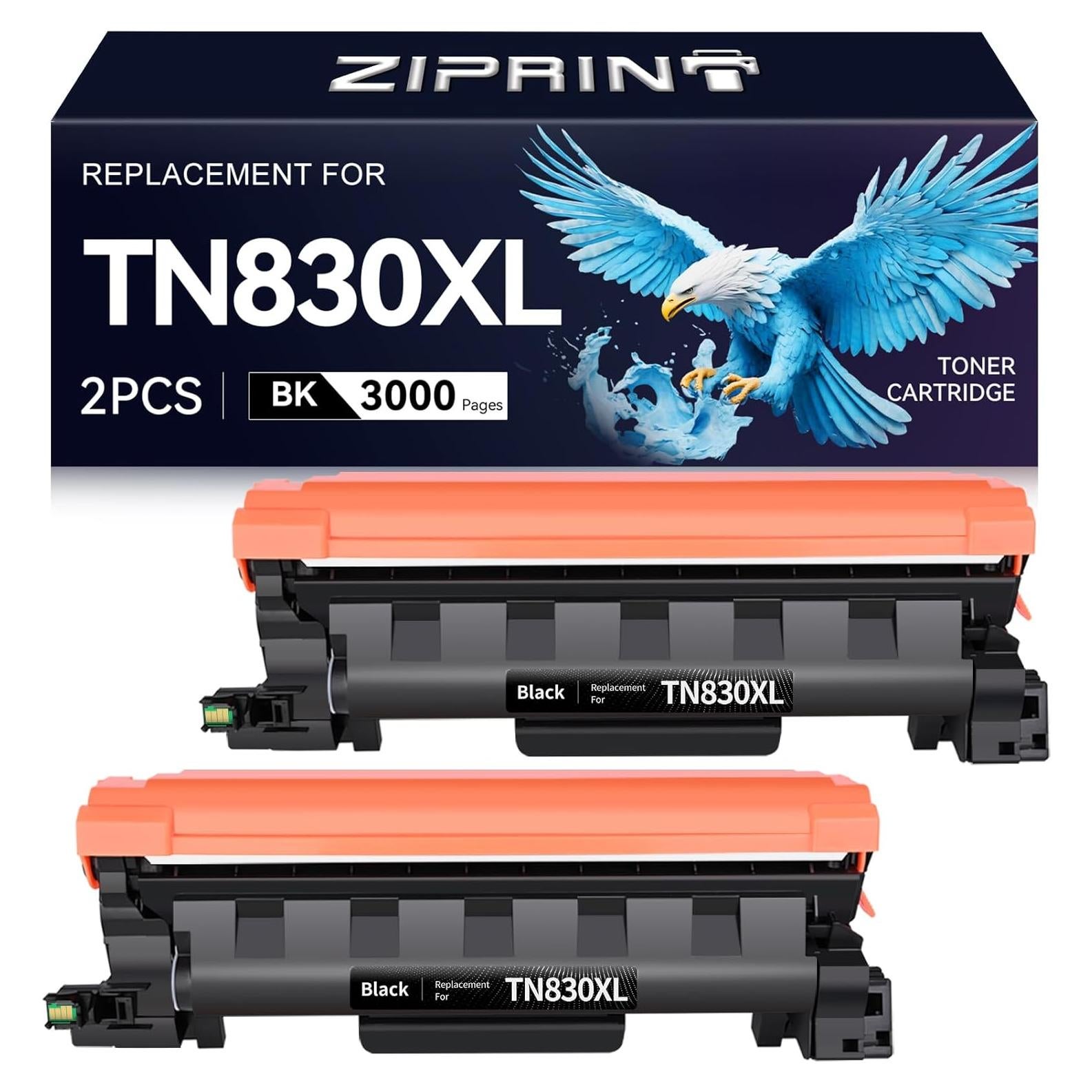 Tóner ZIPRINT TN830XL 2 Paquete Compatible para Brother