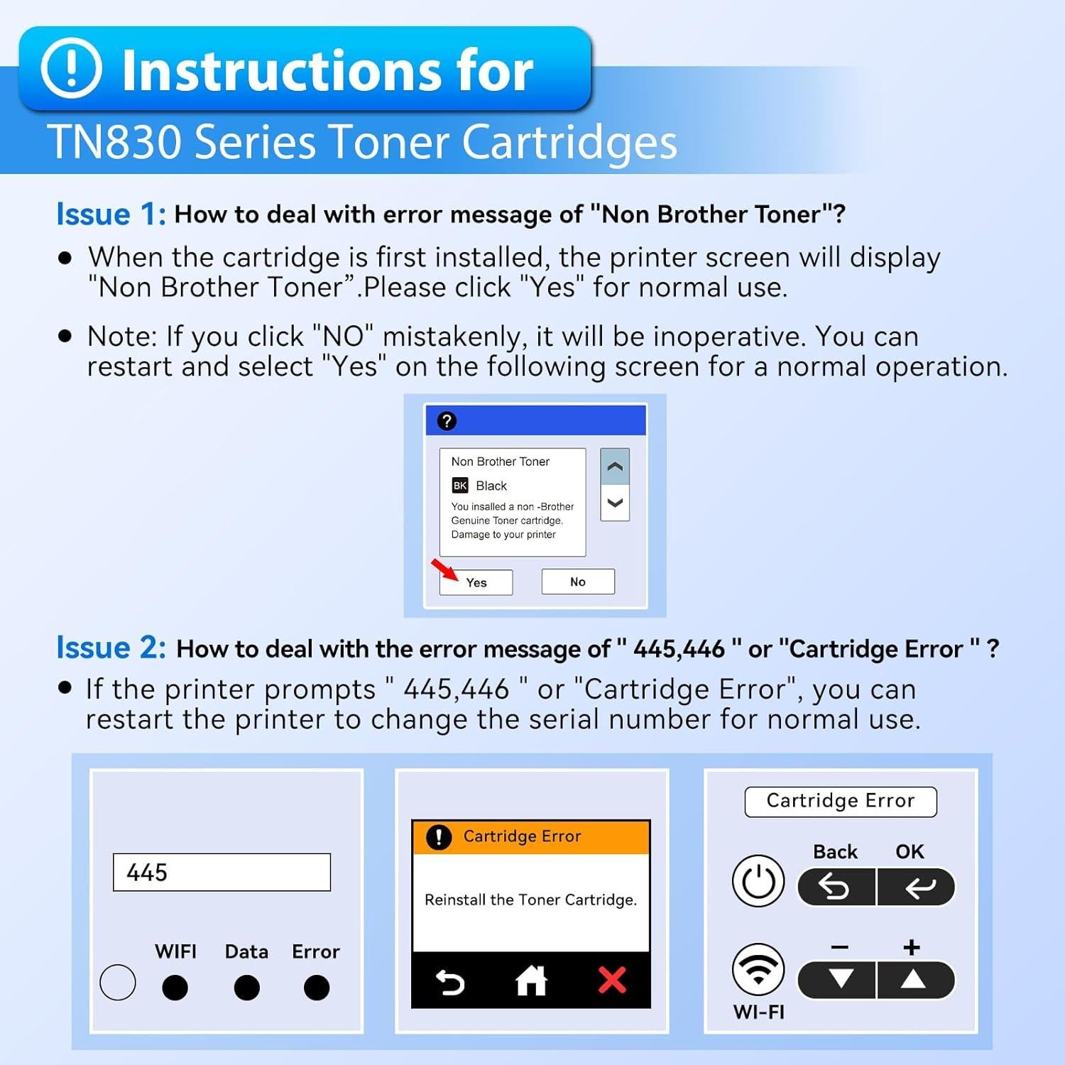 Tóner ZIPRINT TN830XL 2 Paquete Compatible para Brother