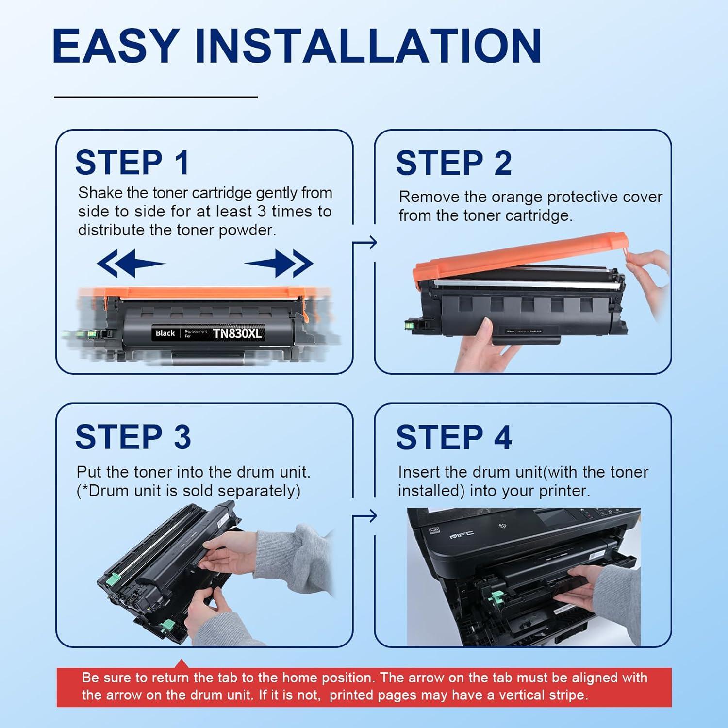 Cartucho de Tóner TEINO TN830XL Negro Compatible Brother