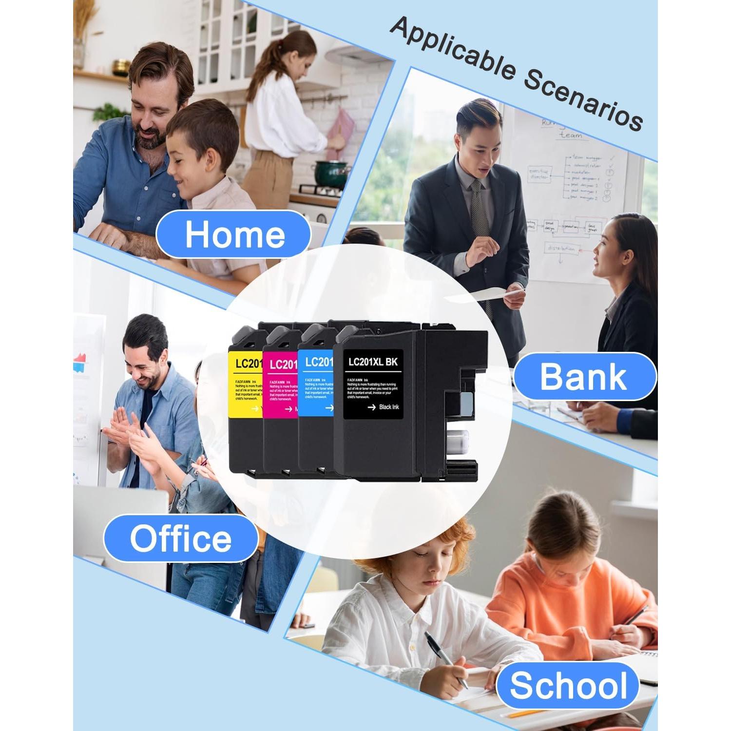 Cartucho de tinta Brother LC201 XL Color 4 unidades (BK/C/M/Y)