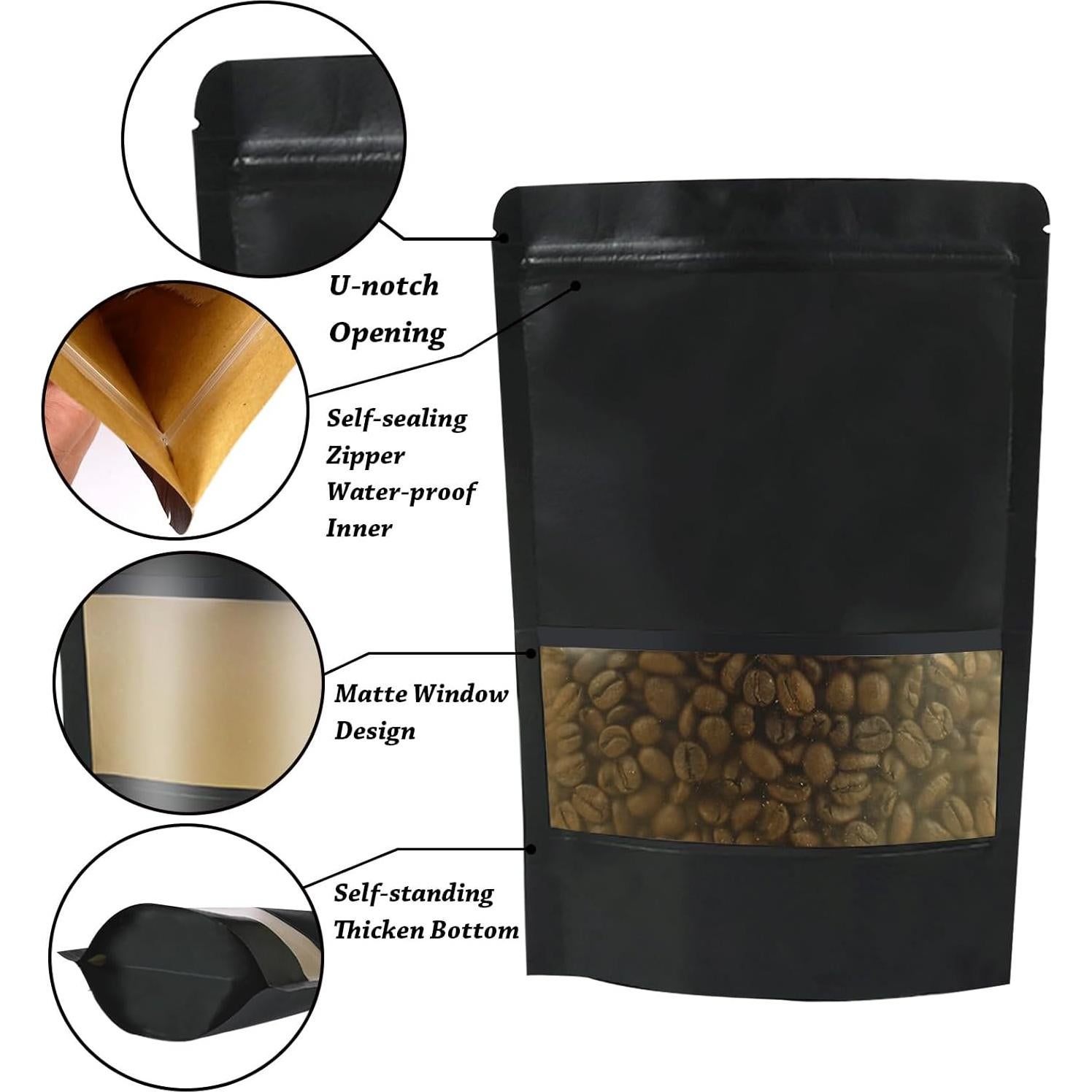 100 Bolsas de Papel Kraft Reutilizables Funnyleaf 10x15 cm