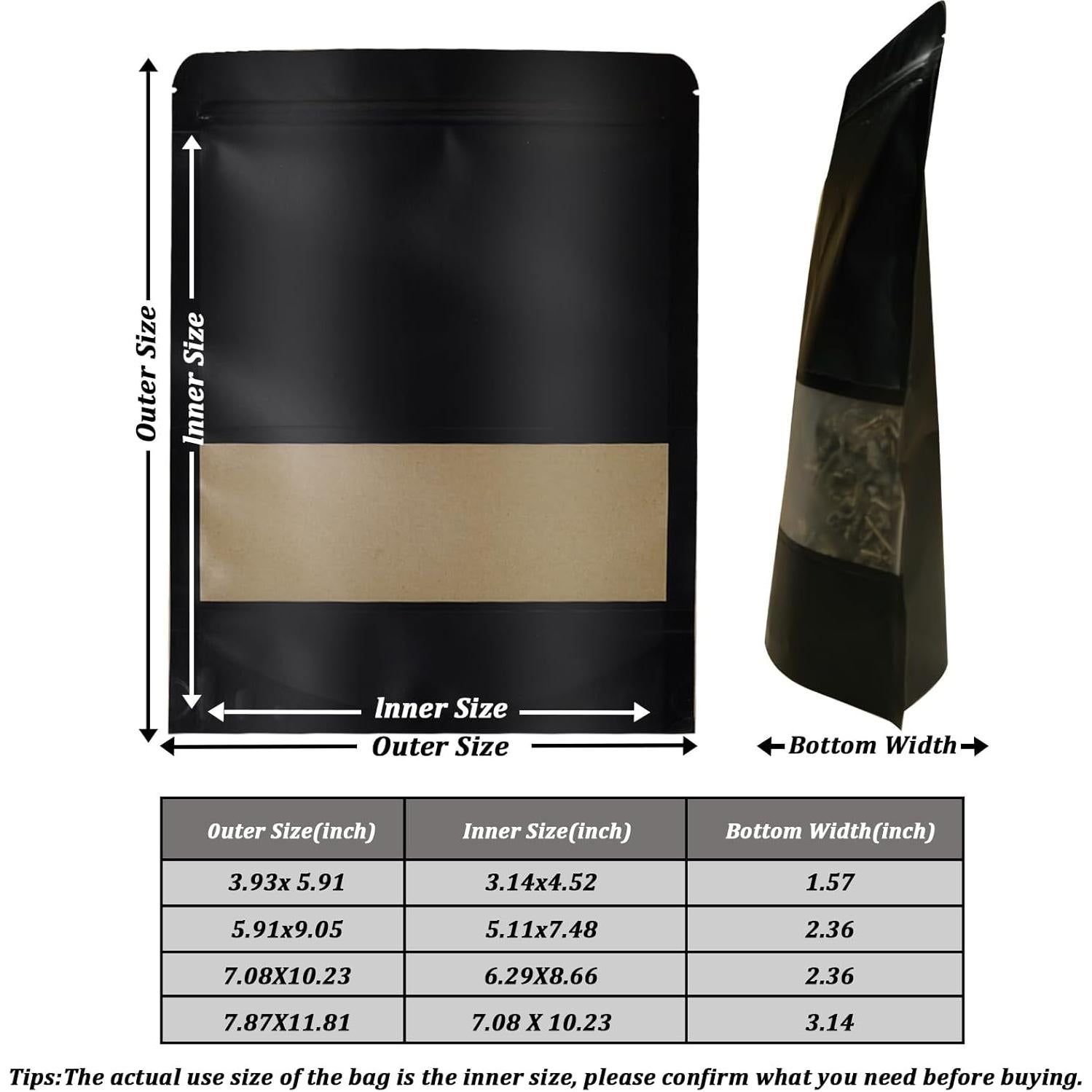 100 Bolsas de Papel Kraft Reutilizables Funnyleaf 10x15 cm