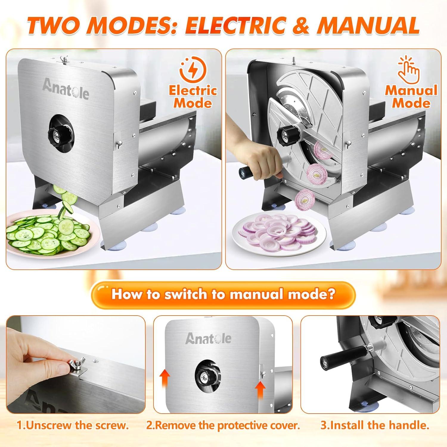 Cortadora de Verduras Eléctrica Anatole EVS-1 Acero Inoxidable