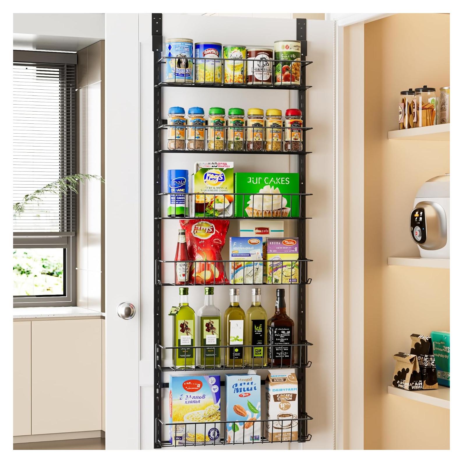 Organizador de Puerta Delamu 6 Niveles Ajustable Metal Negro