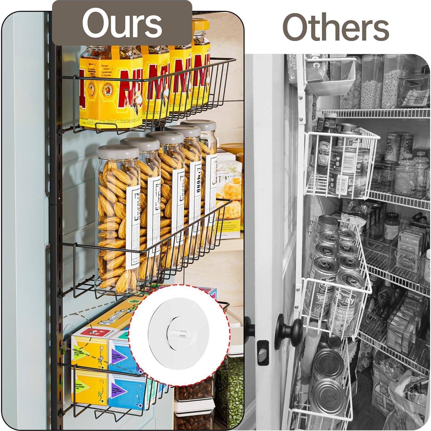 Organizador de Puerta Delamu 6 Niveles Ajustable Metal Negro