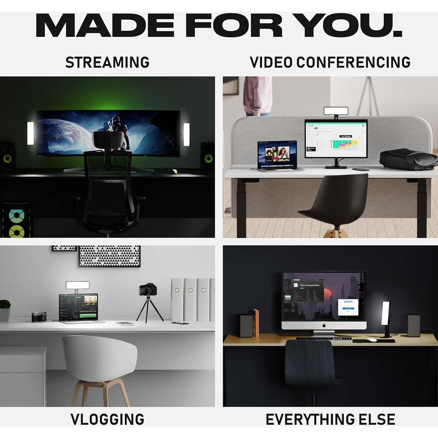 Kit de Luz para Webcam FUSE MRK1 | Iluminación Ajustable USB-C