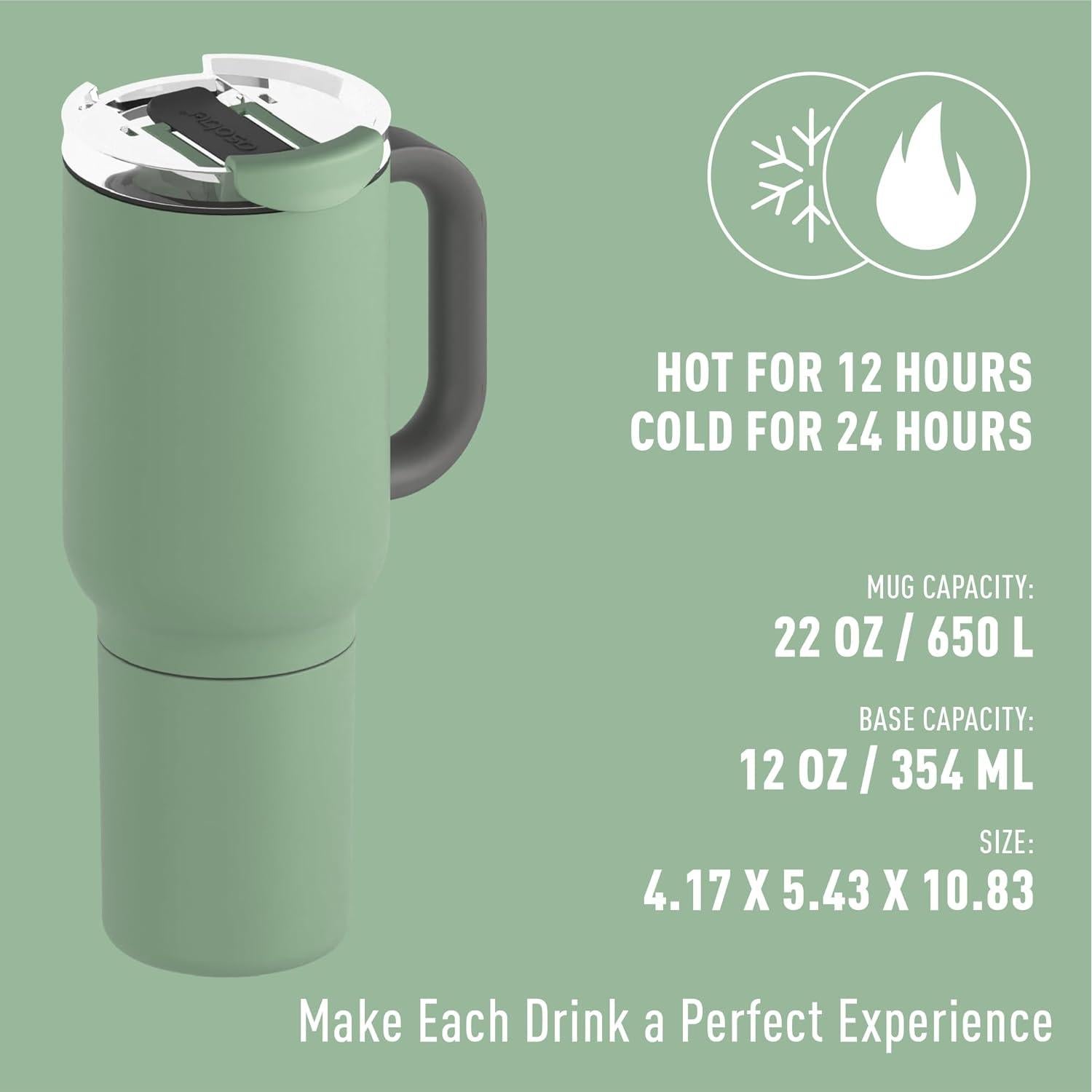 Taza de Viaje 2-en-1 ASOBU DUPLEX Verde Albahaca 946 ml