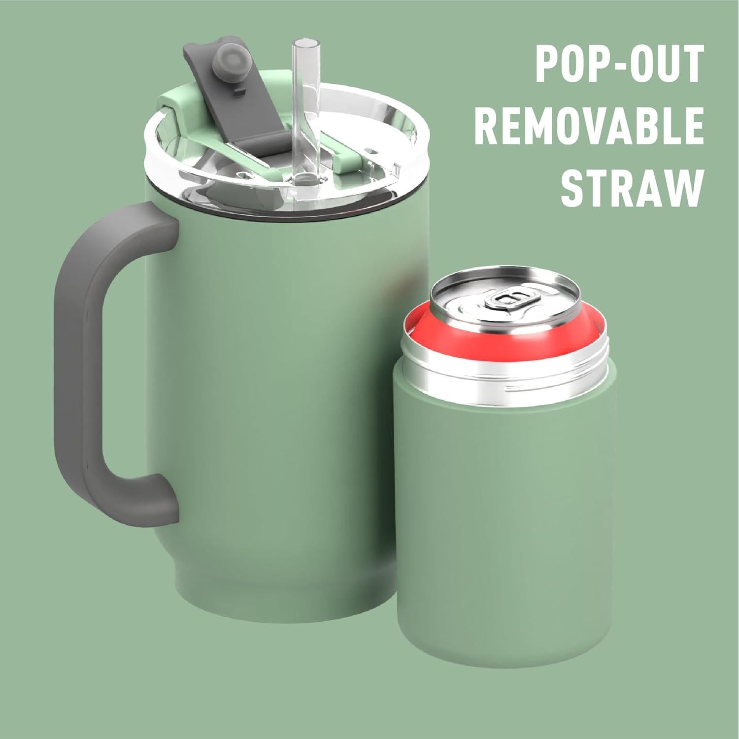 Taza de Viaje 2-en-1 ASOBU DUPLEX Verde Albahaca 946 ml