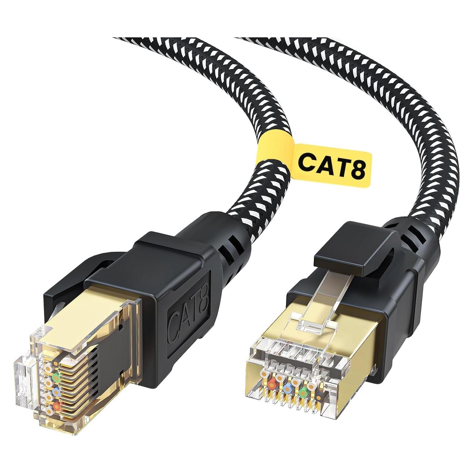 Cable Ethernet Cat 8 BUSOHE 0.3 M Alta Velocidad 40Gbps