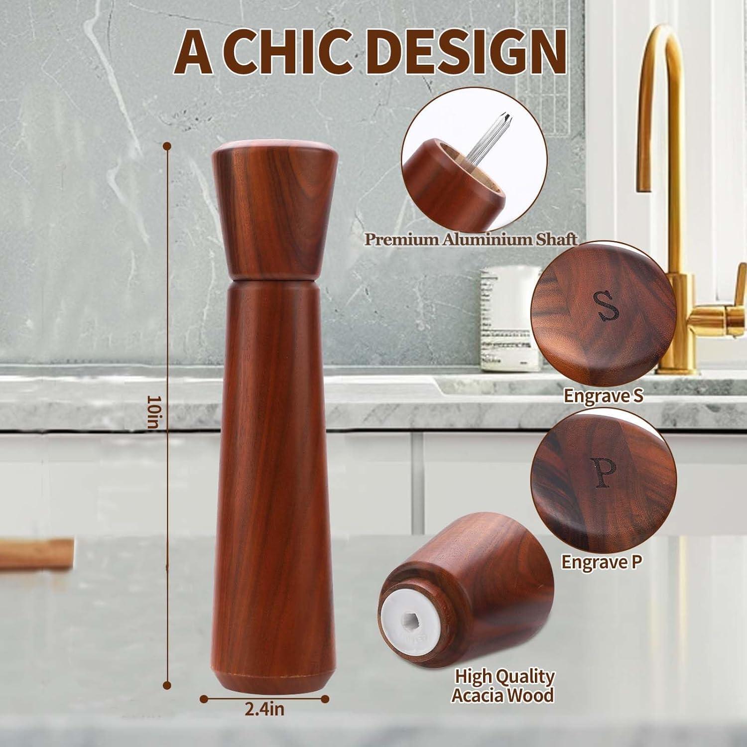 Molino de Pimienta de Madera UNIOVC 25.4cm Manual Ajustable