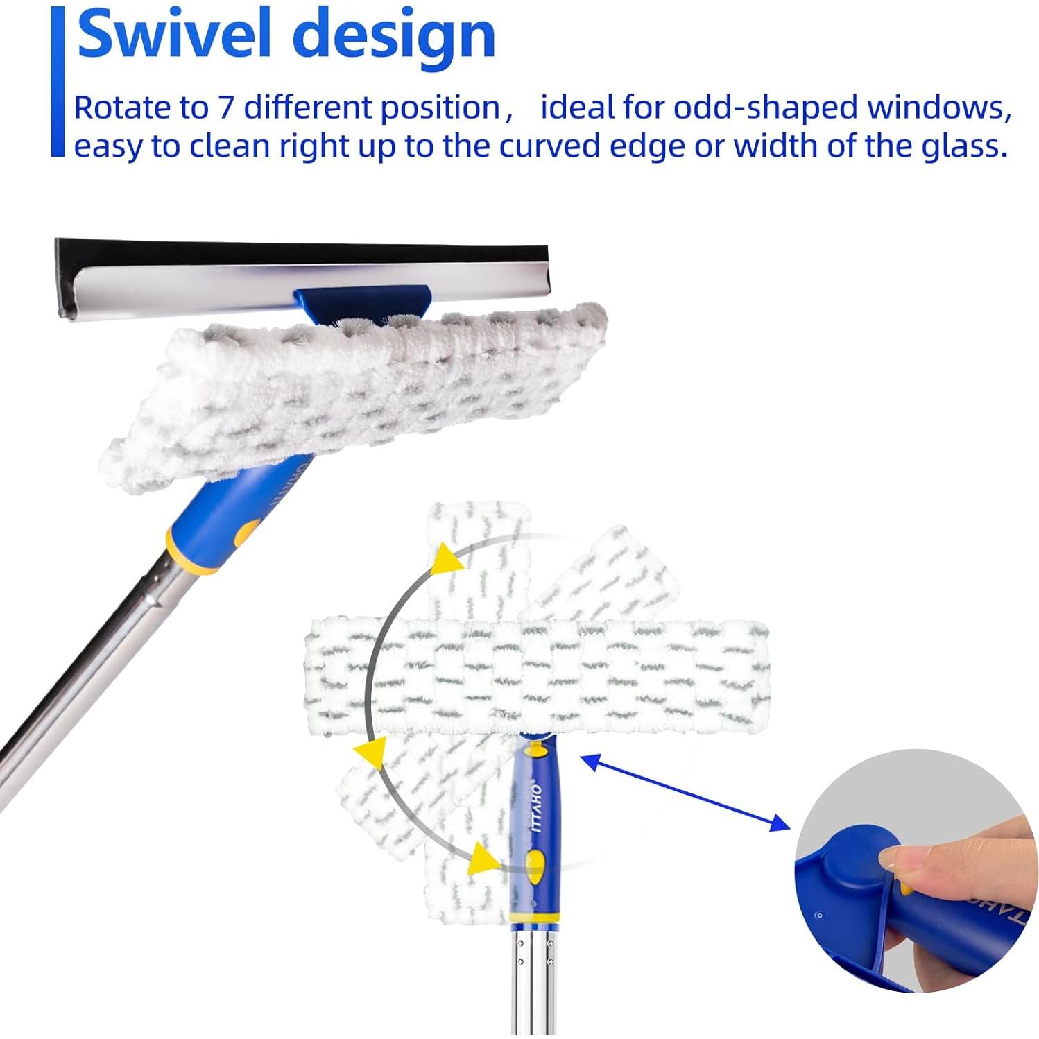 Limpiador de Ventanas ITTAHO 2 en 1 con Mango Extensible 205.74 cm