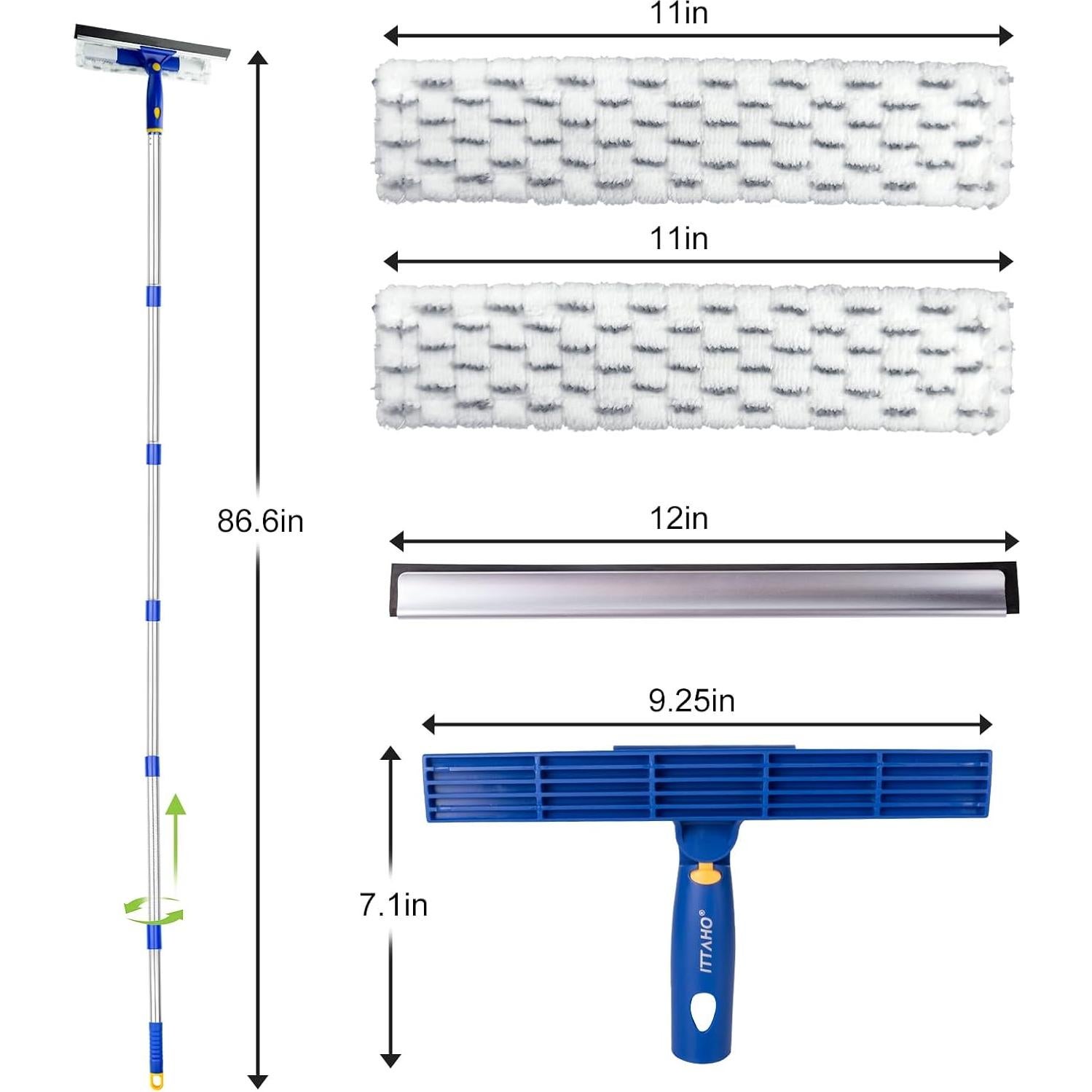 Limpiador de Ventanas ITTAHO 2 en 1 con Mango Extensible 205.74 cm