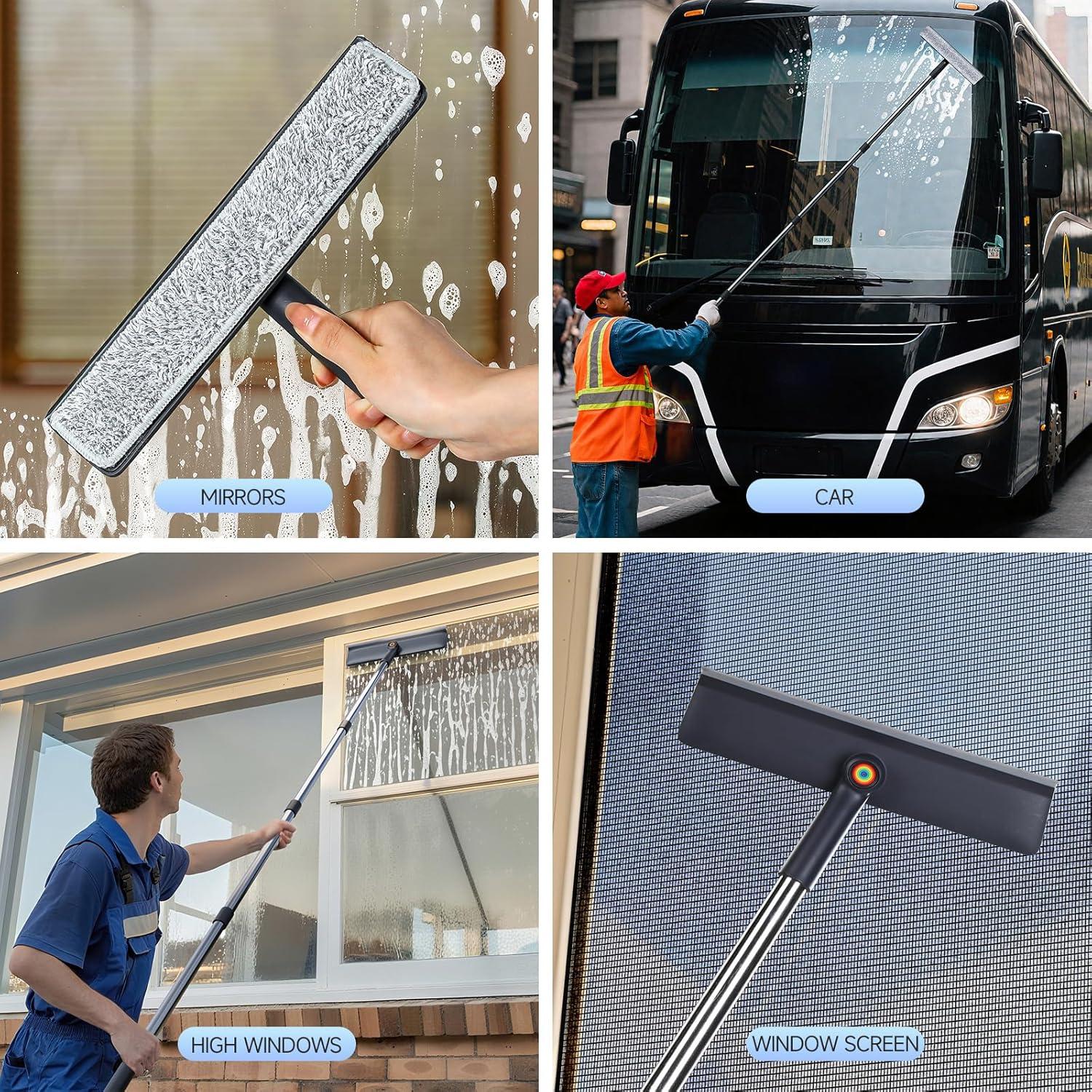 Kit de Limpieza de Ventanas CTIME 3 en 1 con Extensión 157 cm