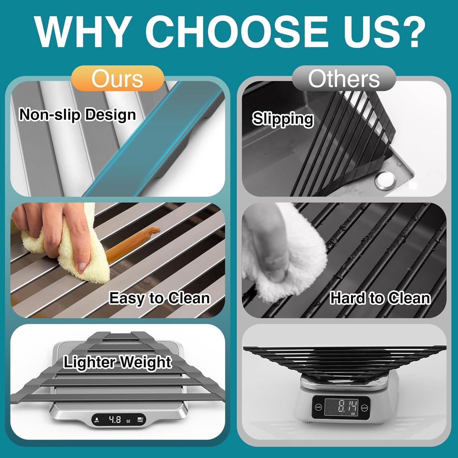 Escurridor de Platos Triangular COOL-ANGLE 40.6x24.1cm Gris Mate