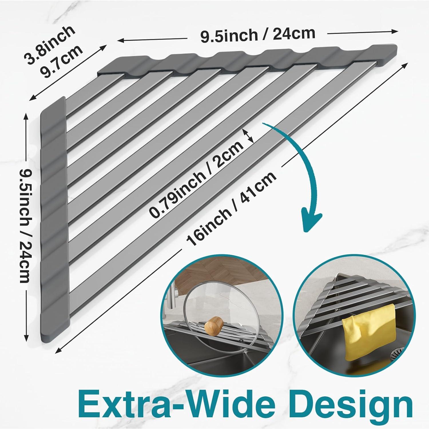 Escurridor de Platos Triangular COOL-ANGLE 40.6x24.1cm Gris Mate
