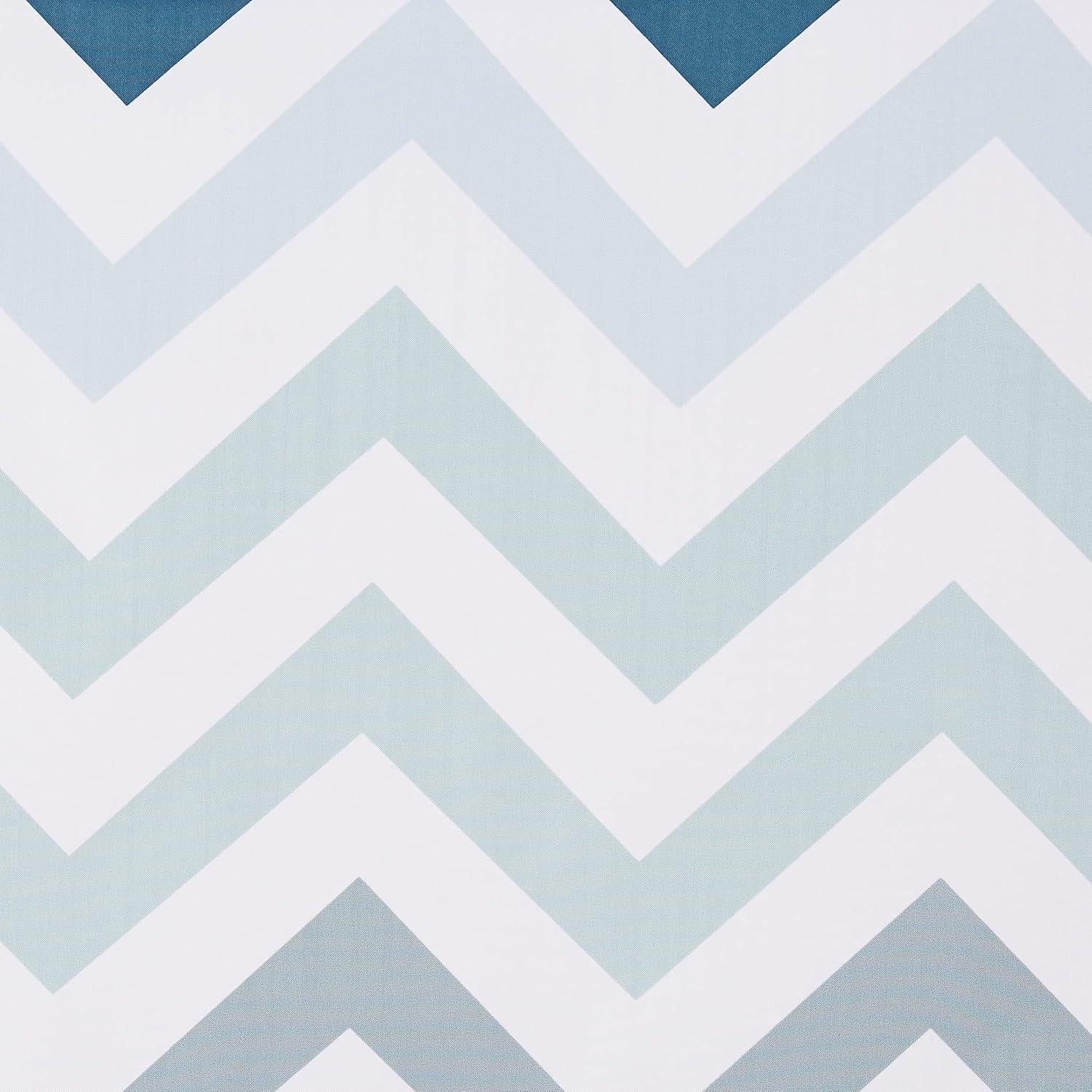 Cortina de Ducha Amazon Basics 182.88x182.88 cm Azul Chevron