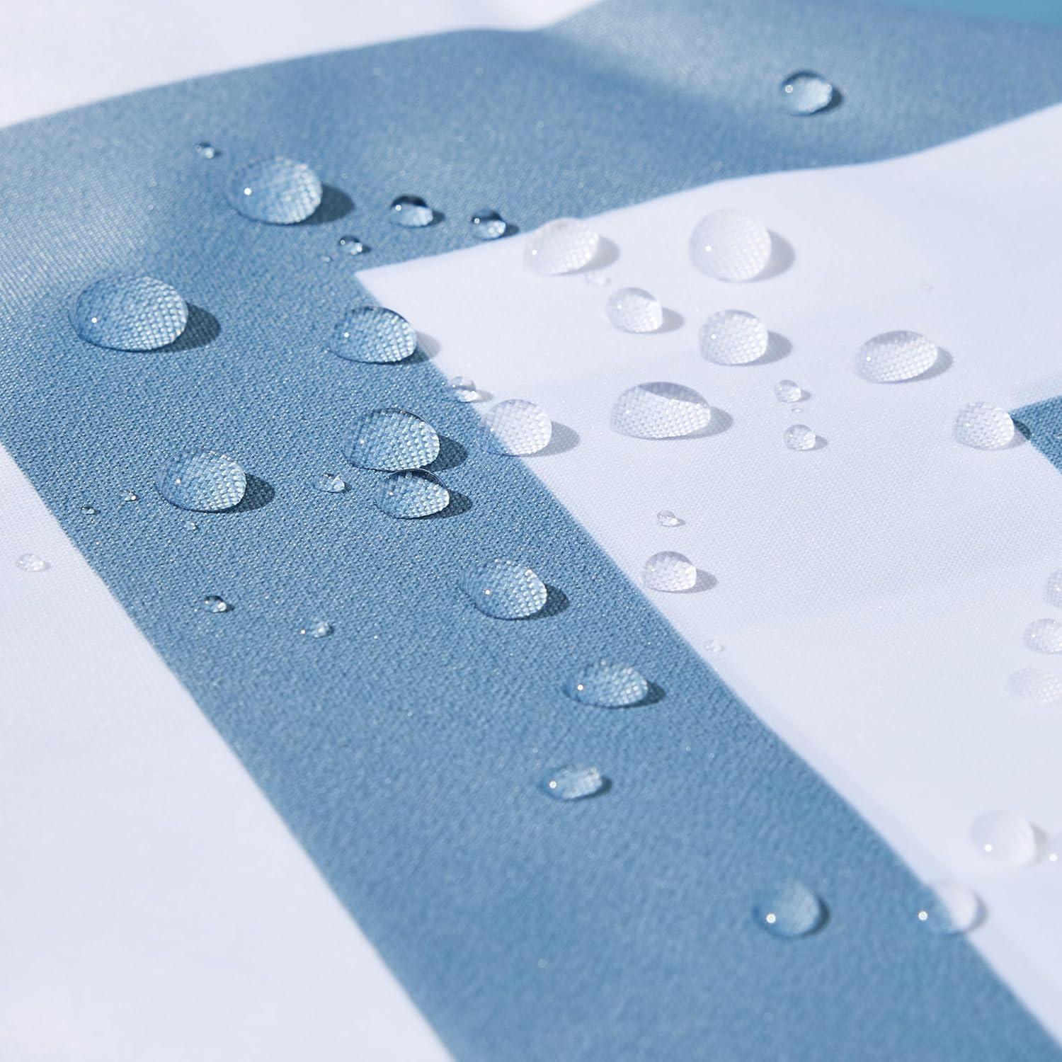 Cortina de Ducha Amazon Basics 182.88x182.88 cm Azul Chevron