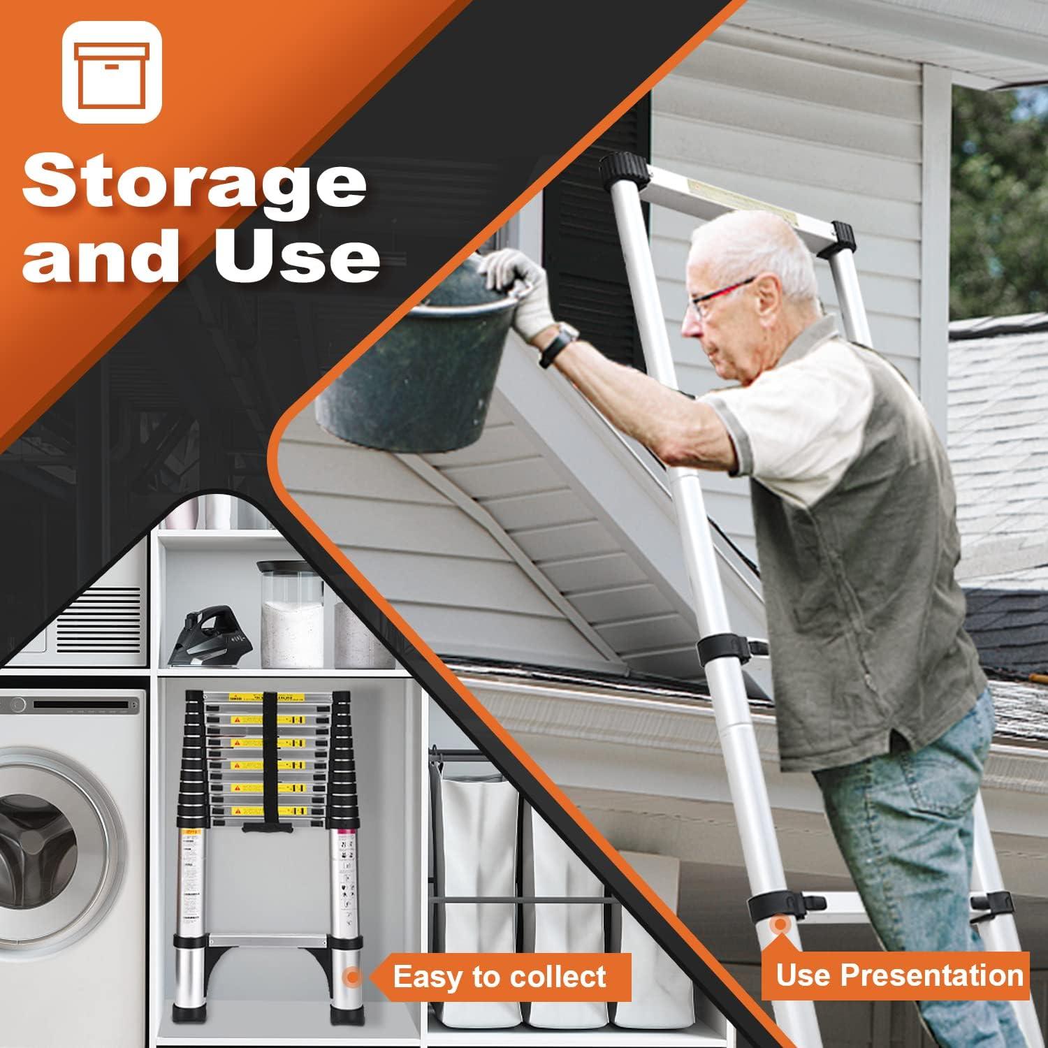 Escalera Telescópica Soctone 3.8m Aluminio 330kg Multiusos