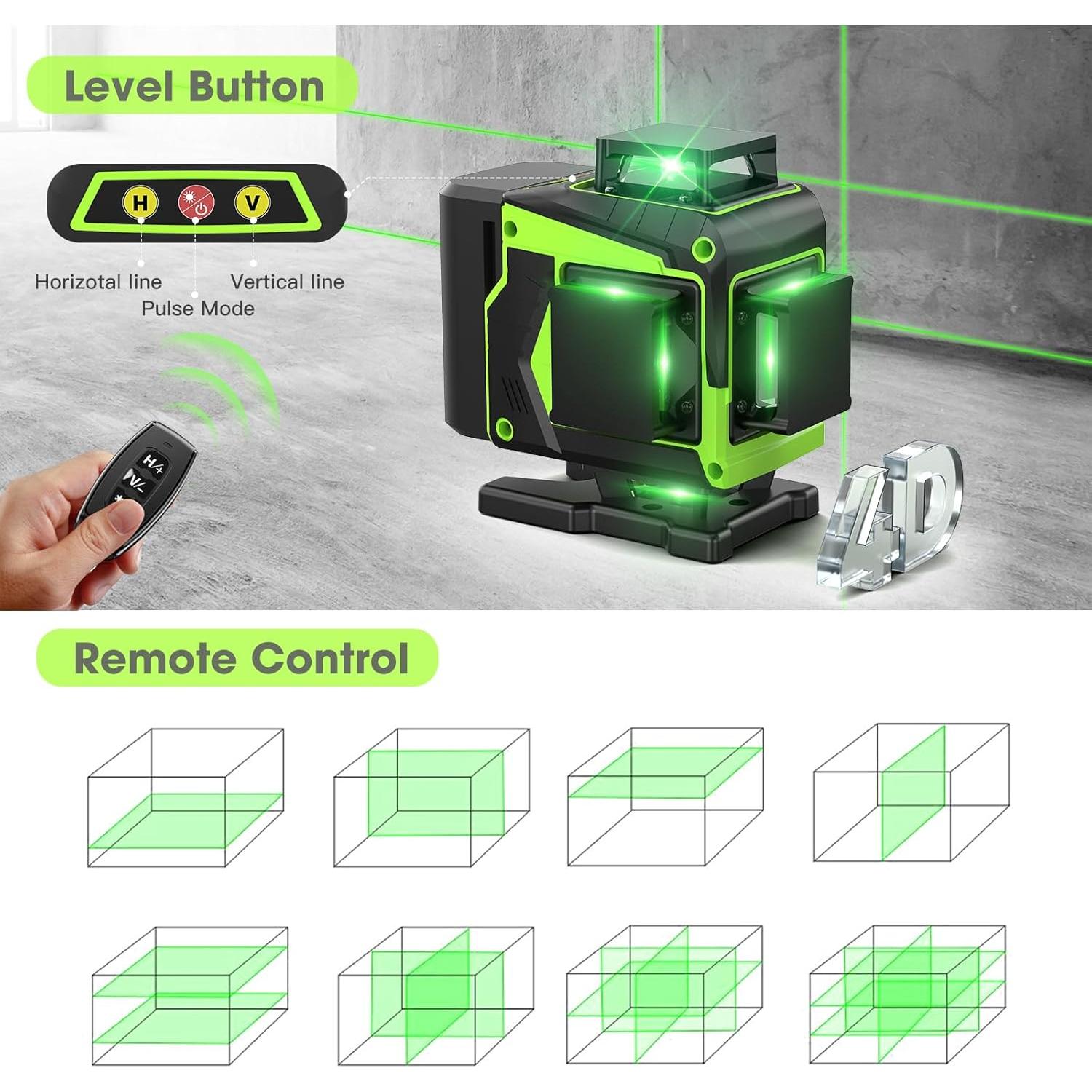 Nivel láser 4D MBYULO 16 líneas 360° auto nivelante
