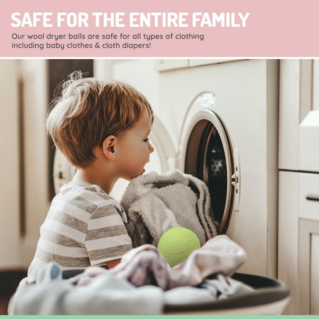 Bolas de Secado de Lana Reutilizables melii 3-Pack - Menta, Lima, Azul