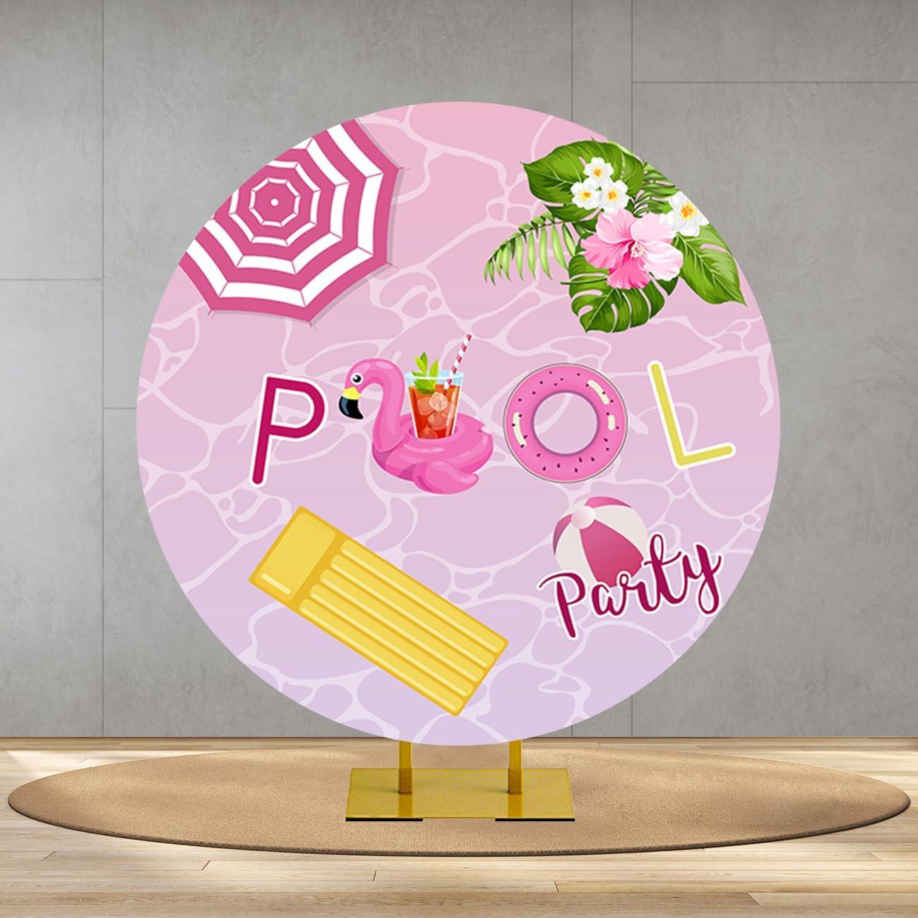 Cubierta de fondo redonda CHNYWORK 2m rosa flamenco para fiesta