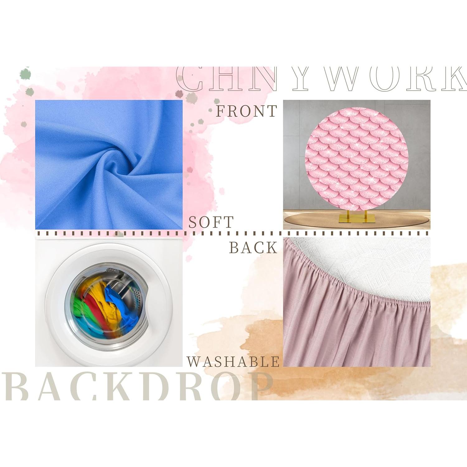 Cubierta de fondo redonda CHNYWORK 2m rosa flamenco para fiesta