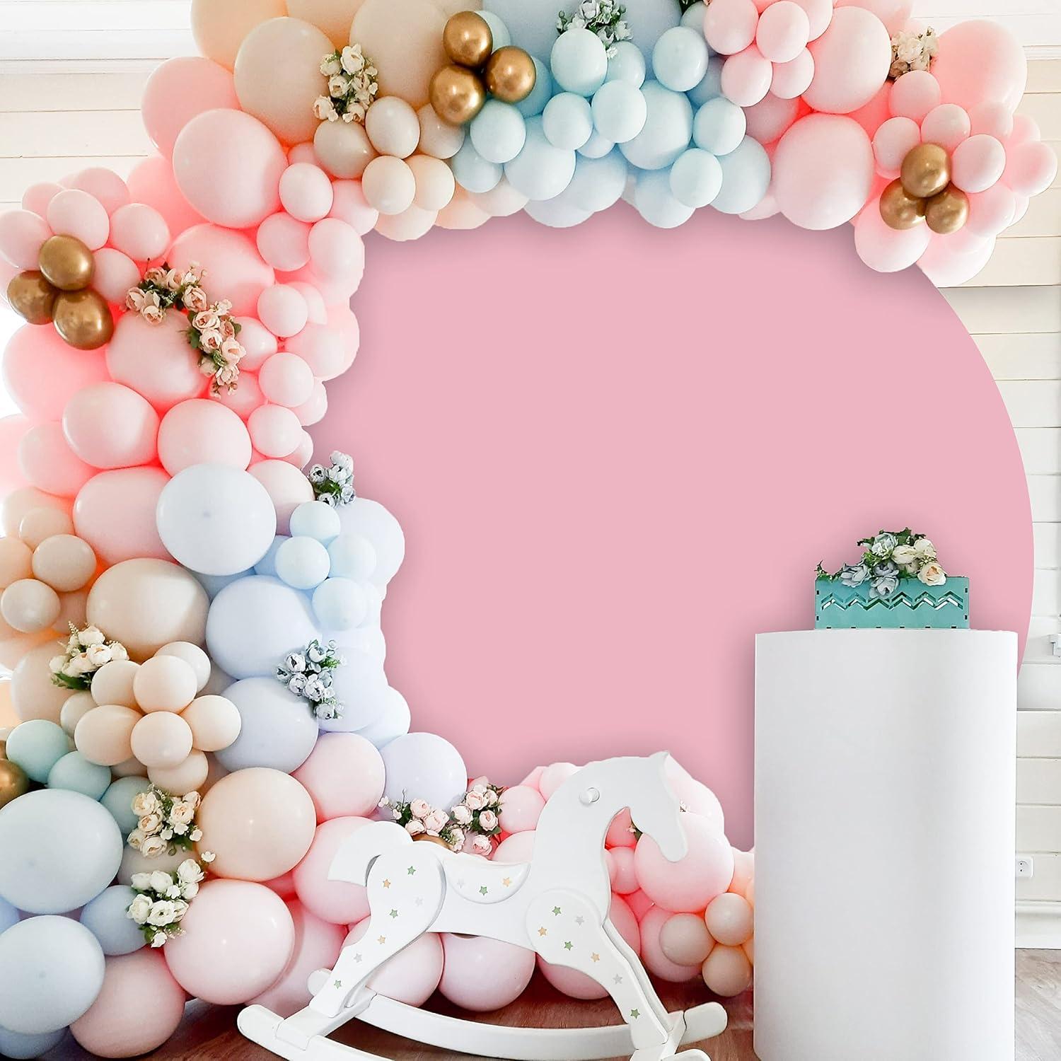 Fondo de Fotografía Redondo Rosa 2.2m Jditngp con Clips