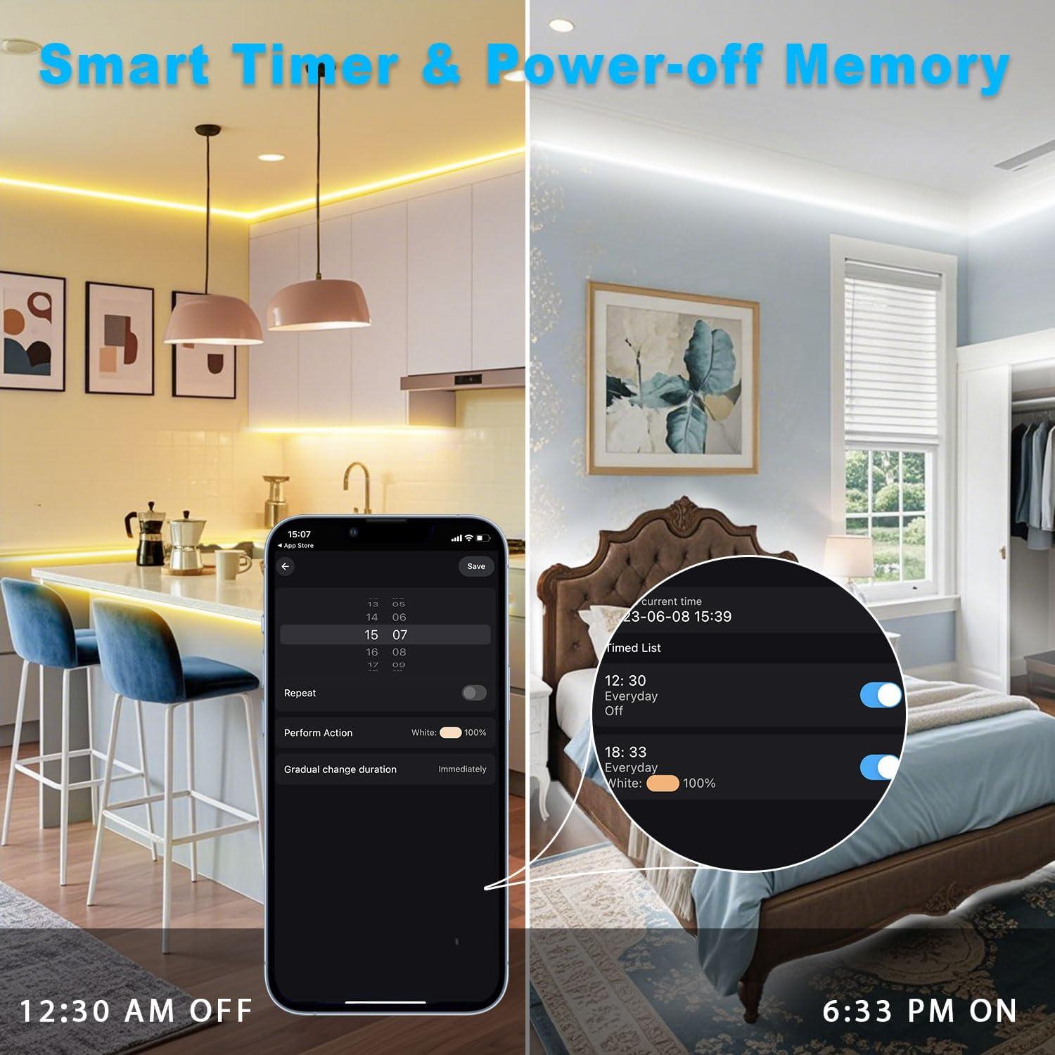 Tira LED blanca regulable 14m TENDIST 3000K-6500K WiFi