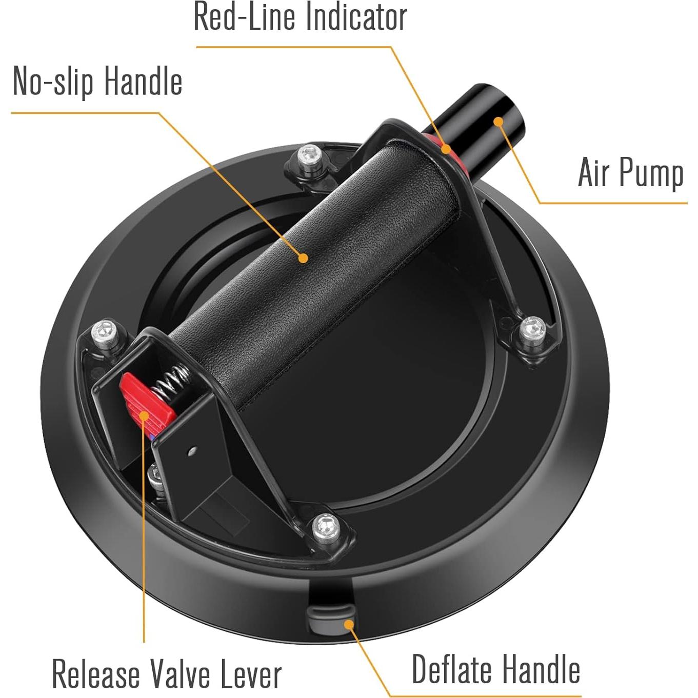 Ventosa de vidrio CWD&SQH 20.57 cm 425 lbs alta resistencia - 2 unidades