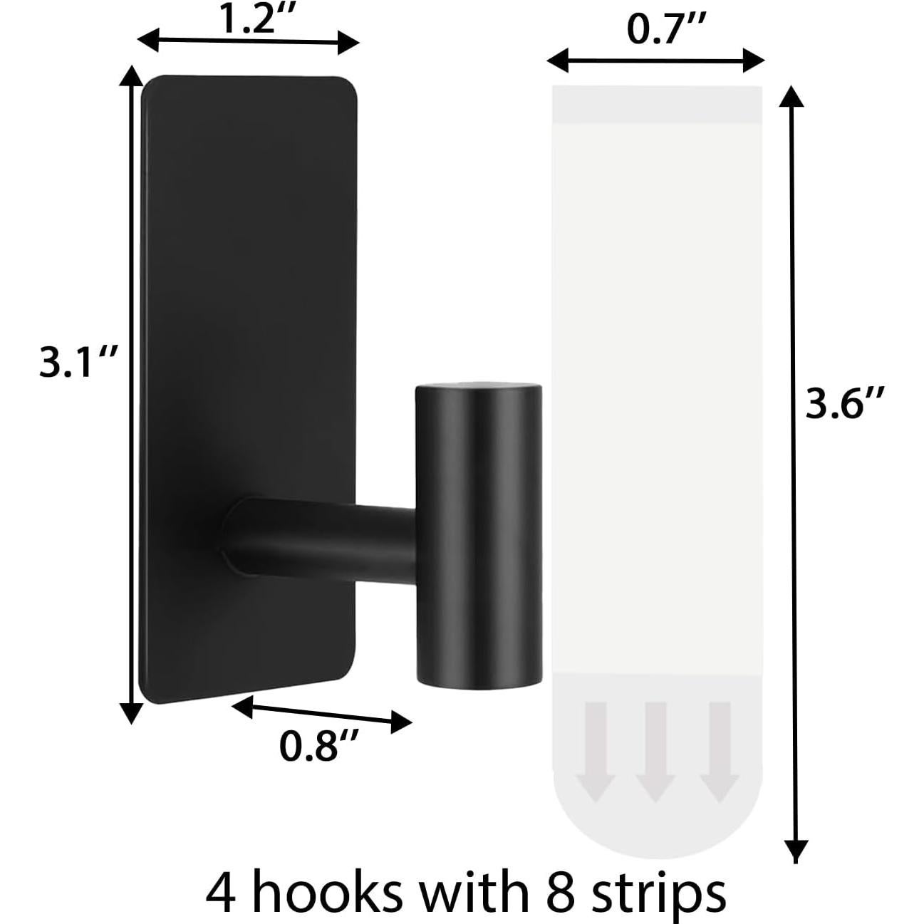 Ganchos Adhesivos para Toallas Hoousuper 4 Pcs Acero Inoxidable
