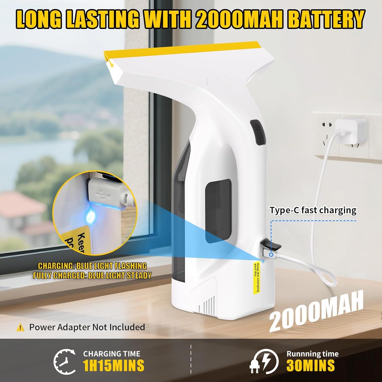 Limpiaparabrisas Eléctrico Inalámbrico Habitio 11" (280mm) - Succión 2.2KPA