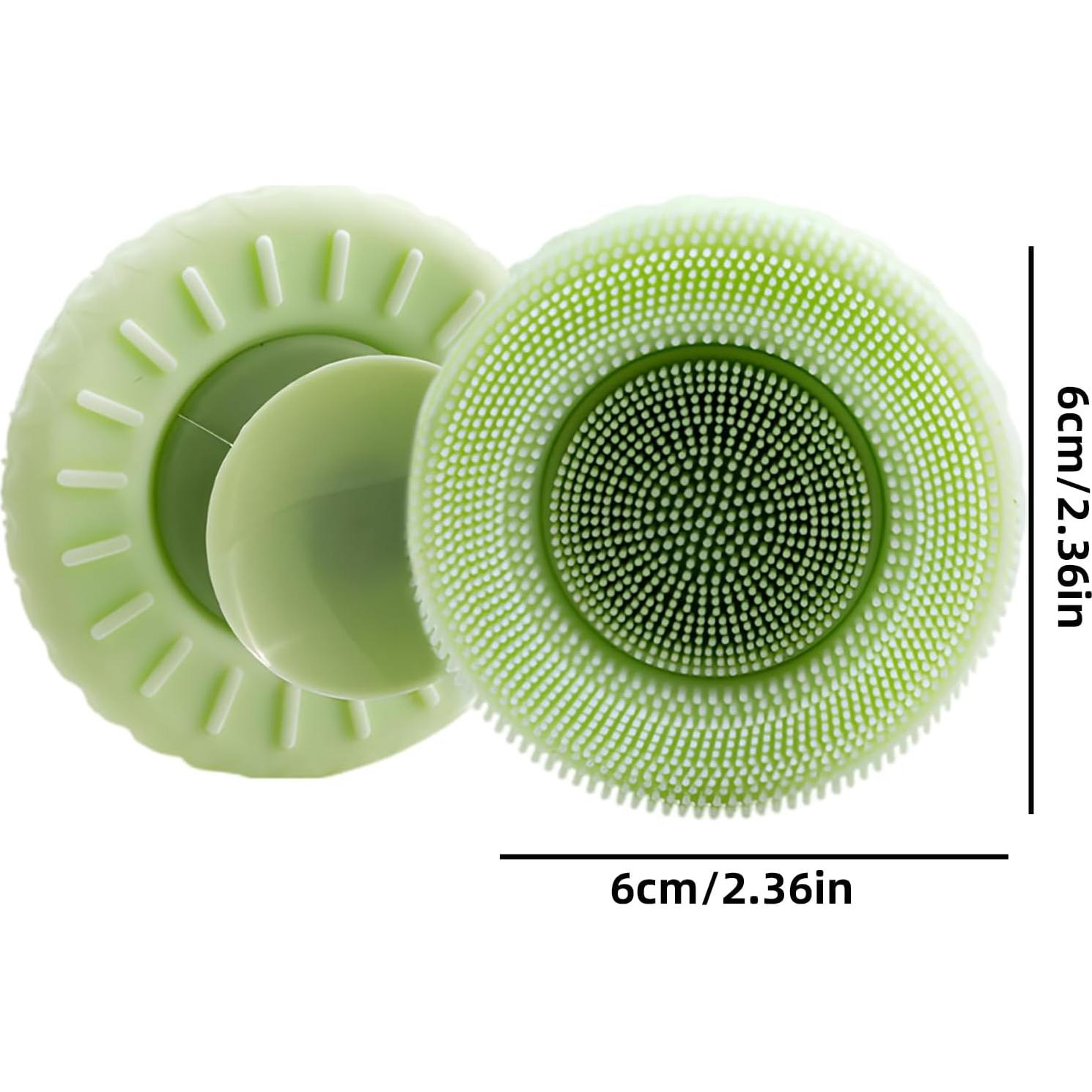 Cepillo Limpiador Facial de Silicona PINjiaju Verde 6cm