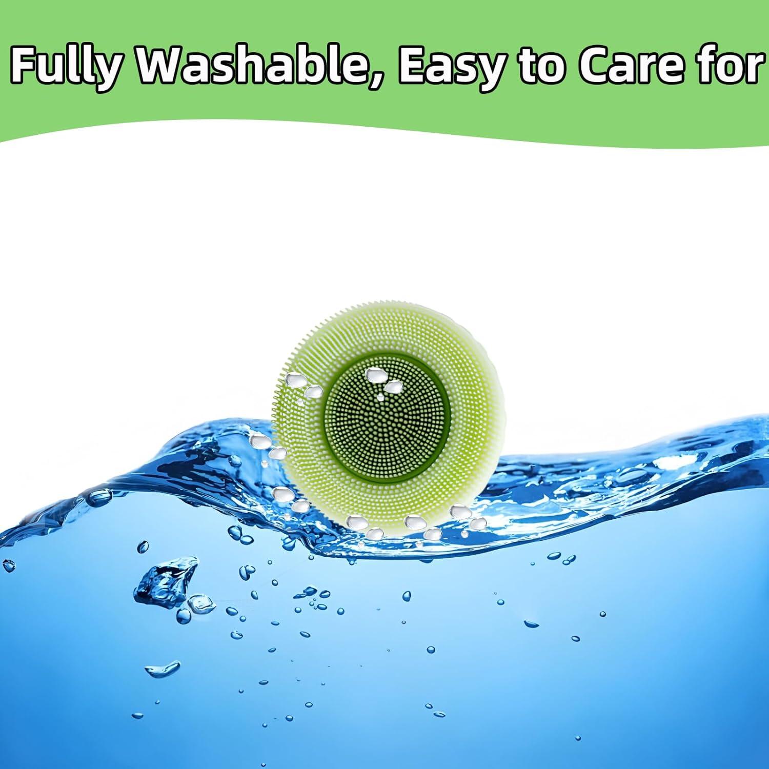 Cepillo Limpiador Facial de Silicona PINjiaju Verde 6cm