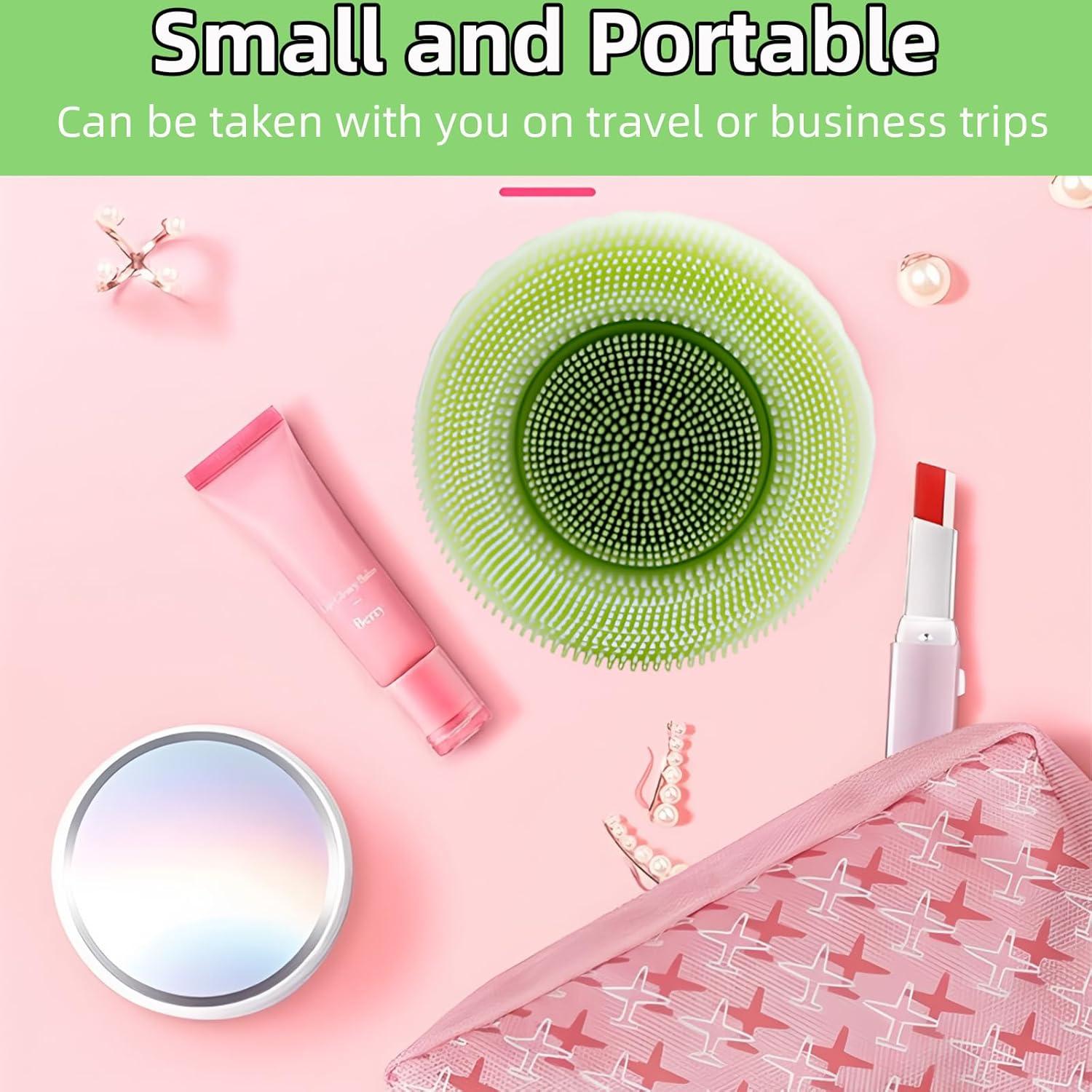 Cepillo Limpiador Facial de Silicona PINjiaju Verde 6cm