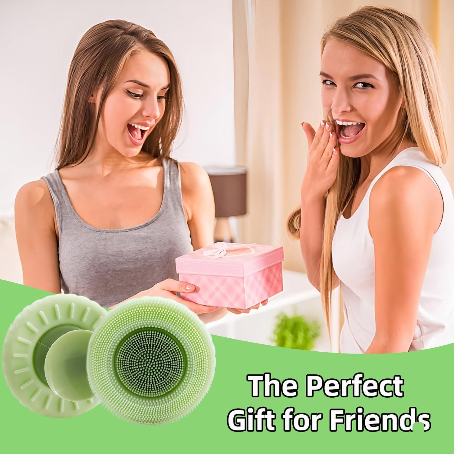 Cepillo Limpiador Facial de Silicona PINjiaju Verde 6cm