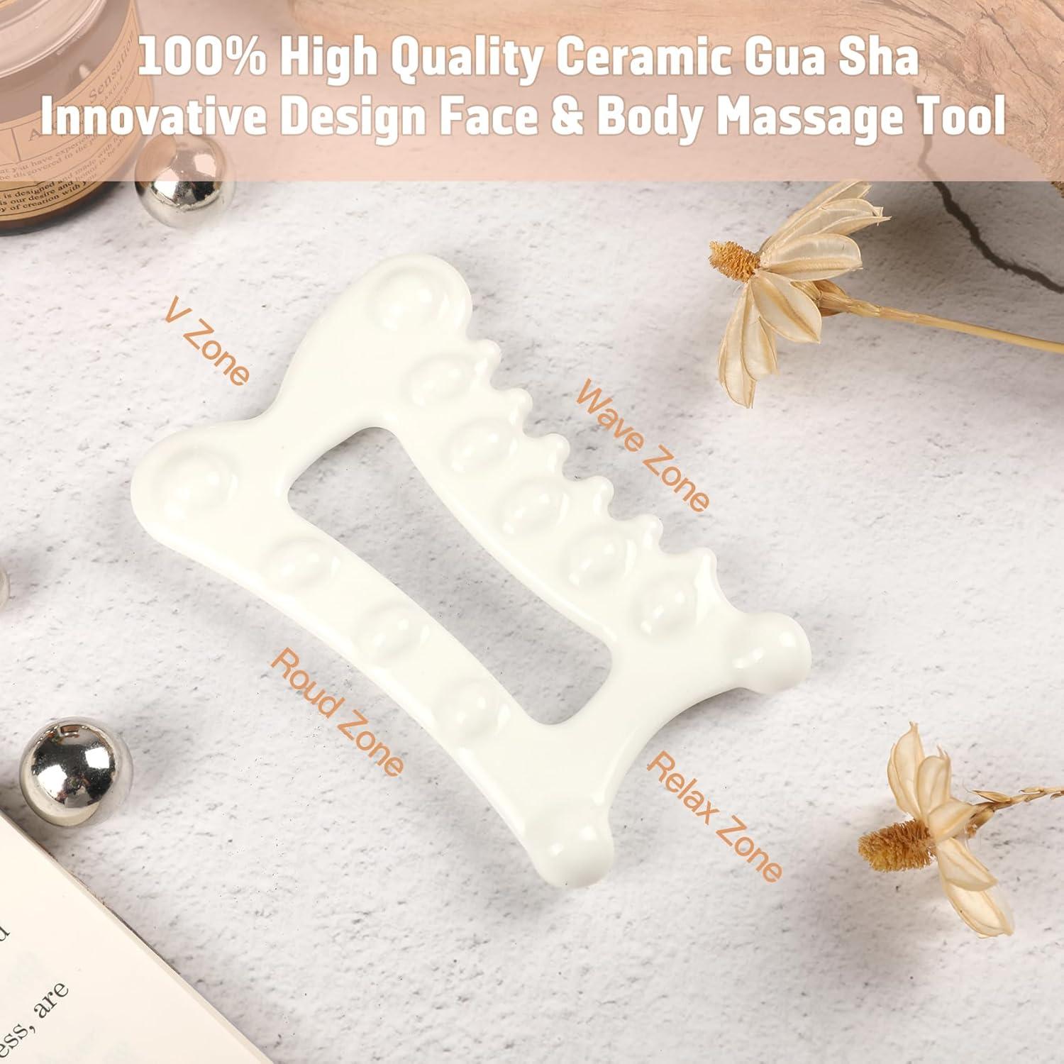 Herramienta Facial Gua Sha Cerámica InfiniteRelax 14.5cm