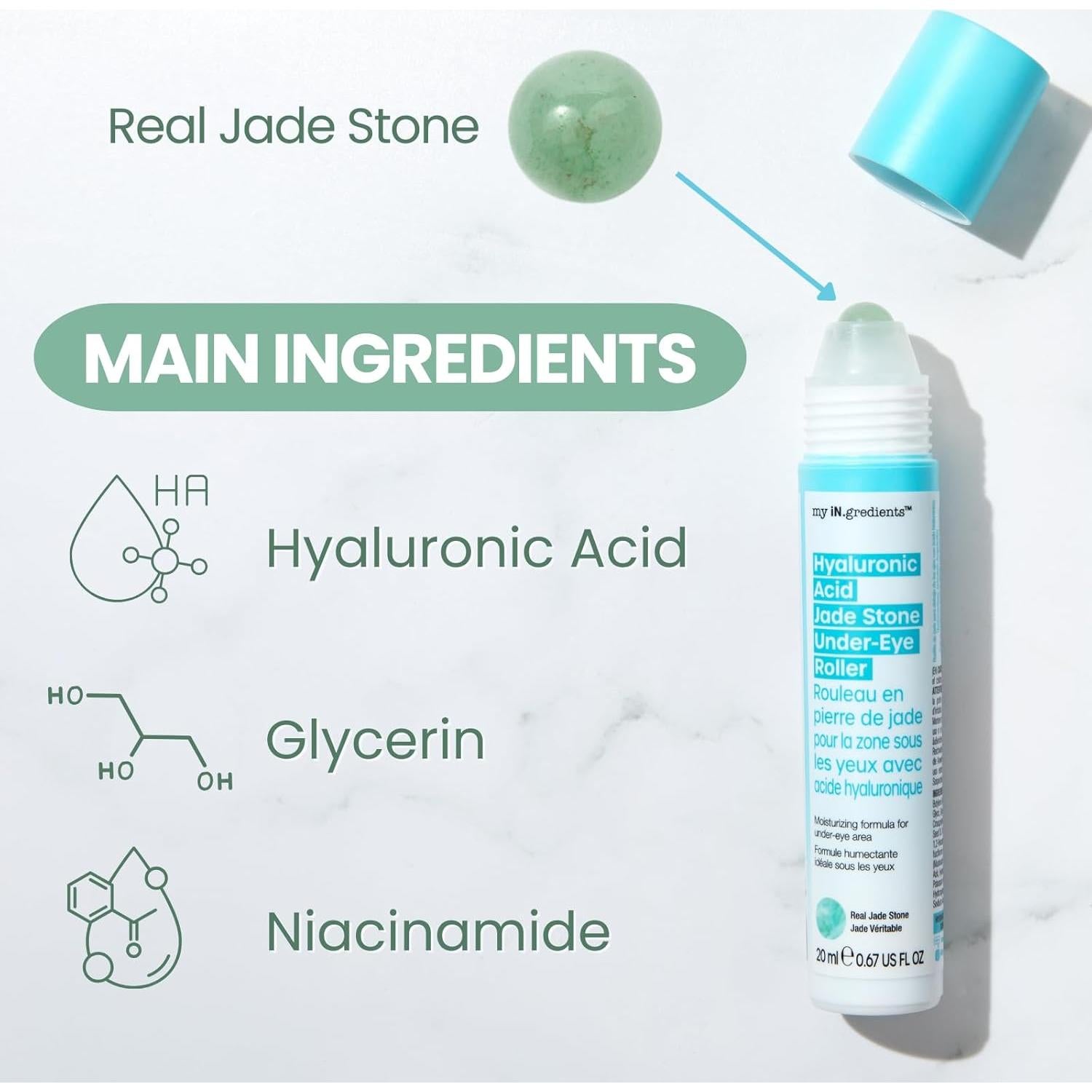 Suero Hidratante para Ojos Masque Bar 20ml - Niacinamida y Jade